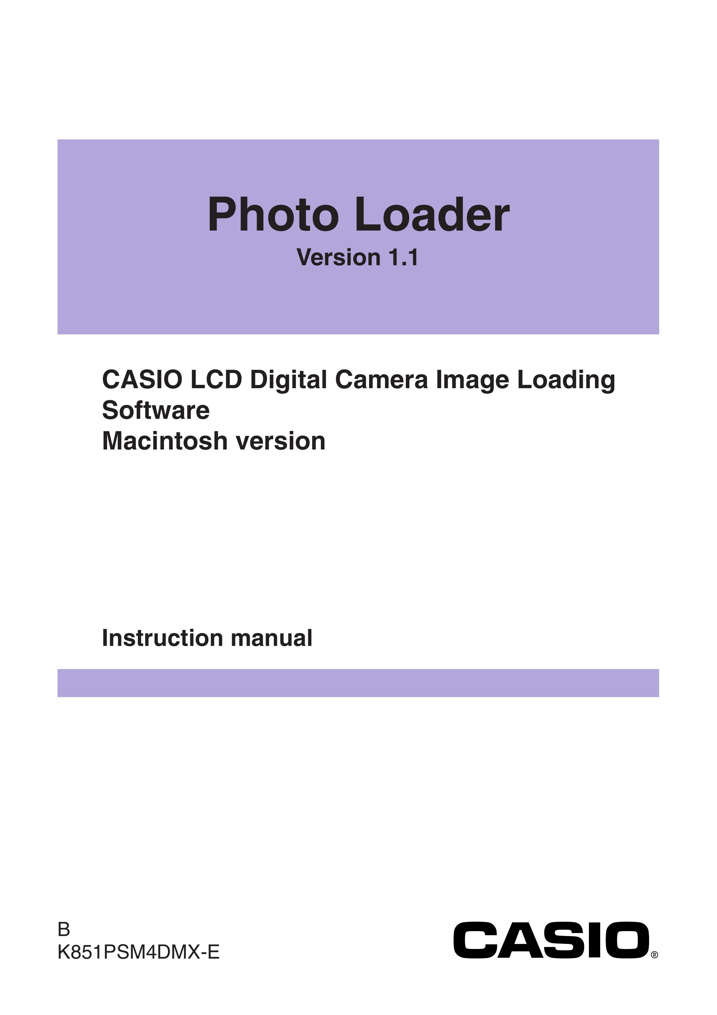 Casio K851PSM4DMX-E Digital Photo Frame User Manual