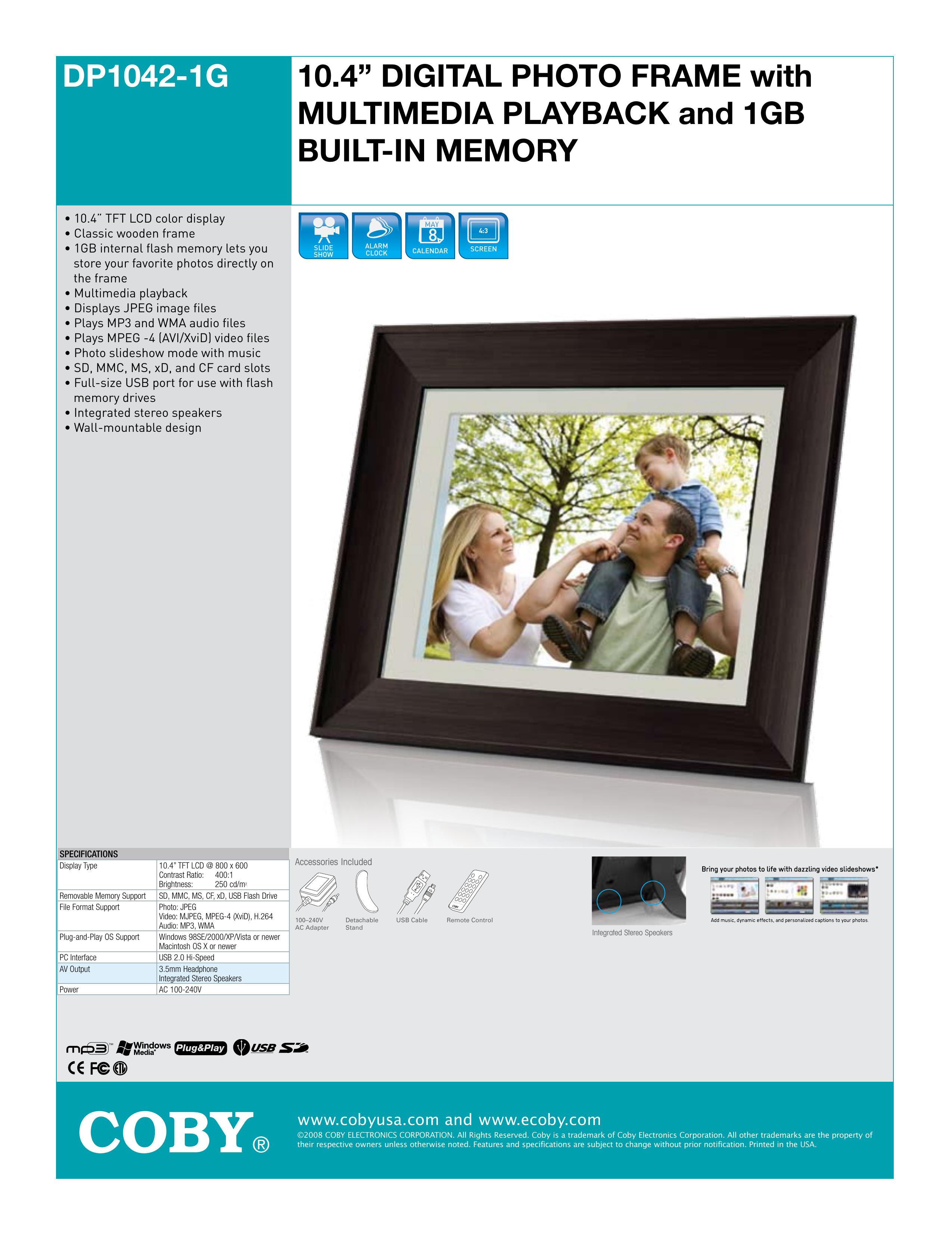COBY electronic DP1042-1G Digital Photo Frame User Manual