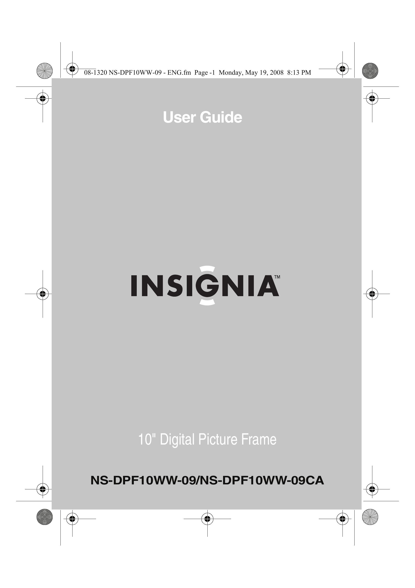 Insignia NS-DPF10WW-09 Digital Photo Frame User Manual