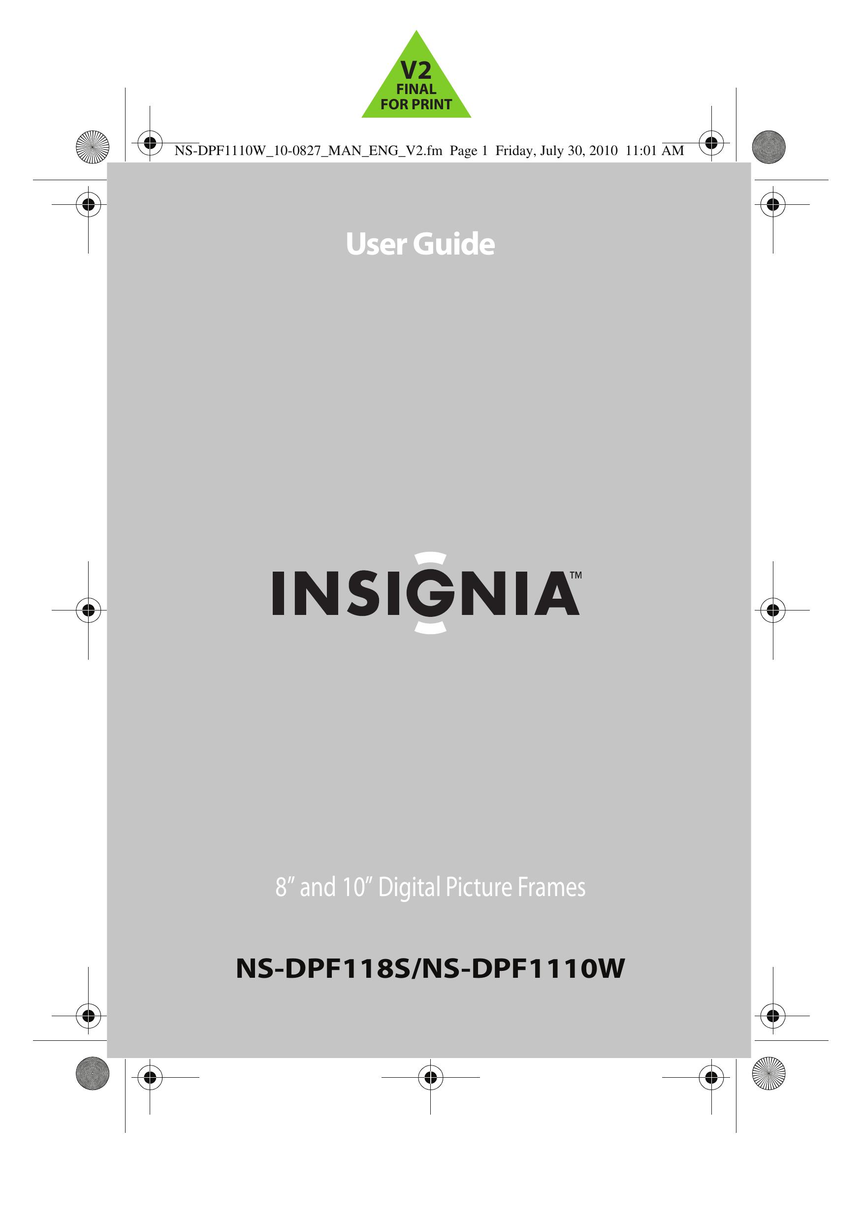 Insignia NS-DPF1110W Digital Photo Frame User Manual