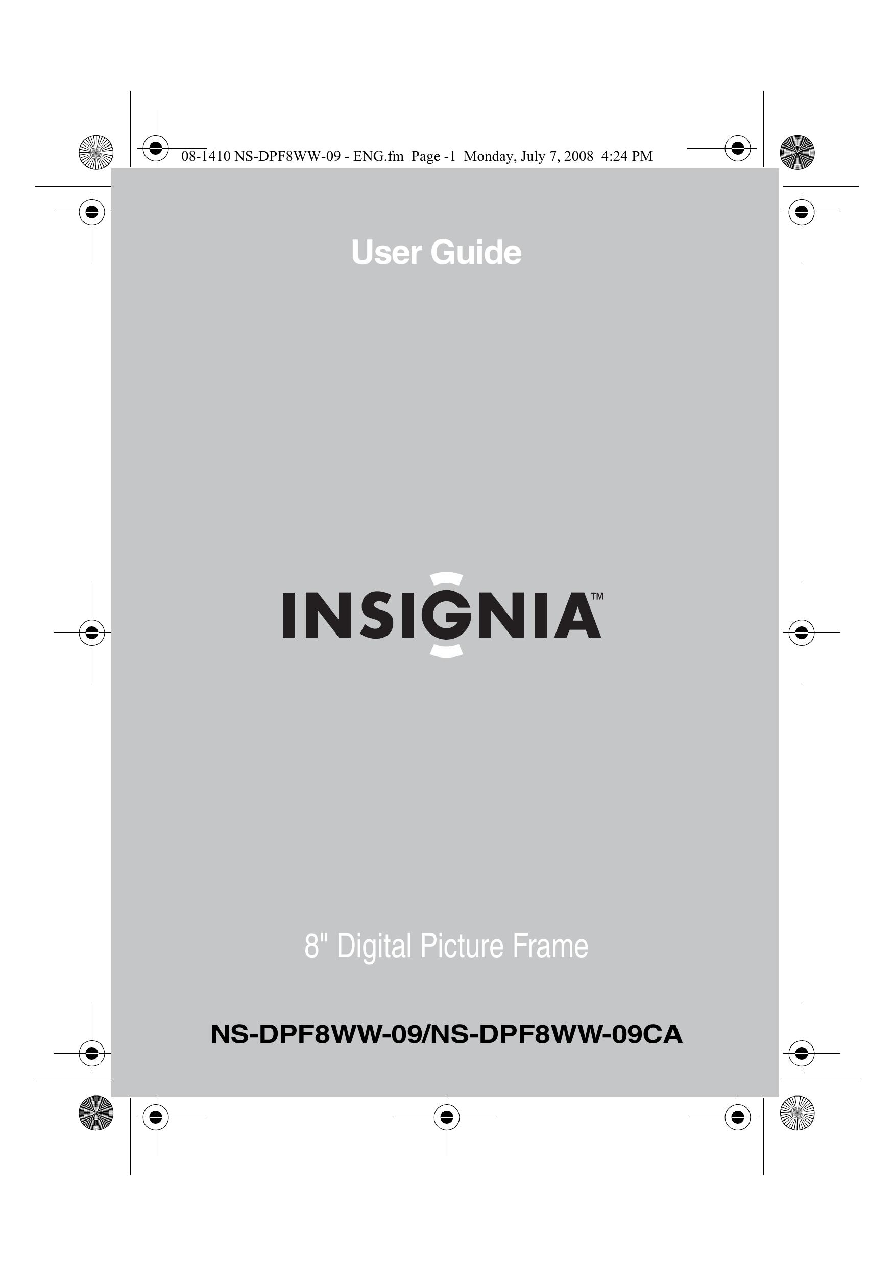 Insignia NS-DPF8WW-09CA Digital Photo Frame User Manual