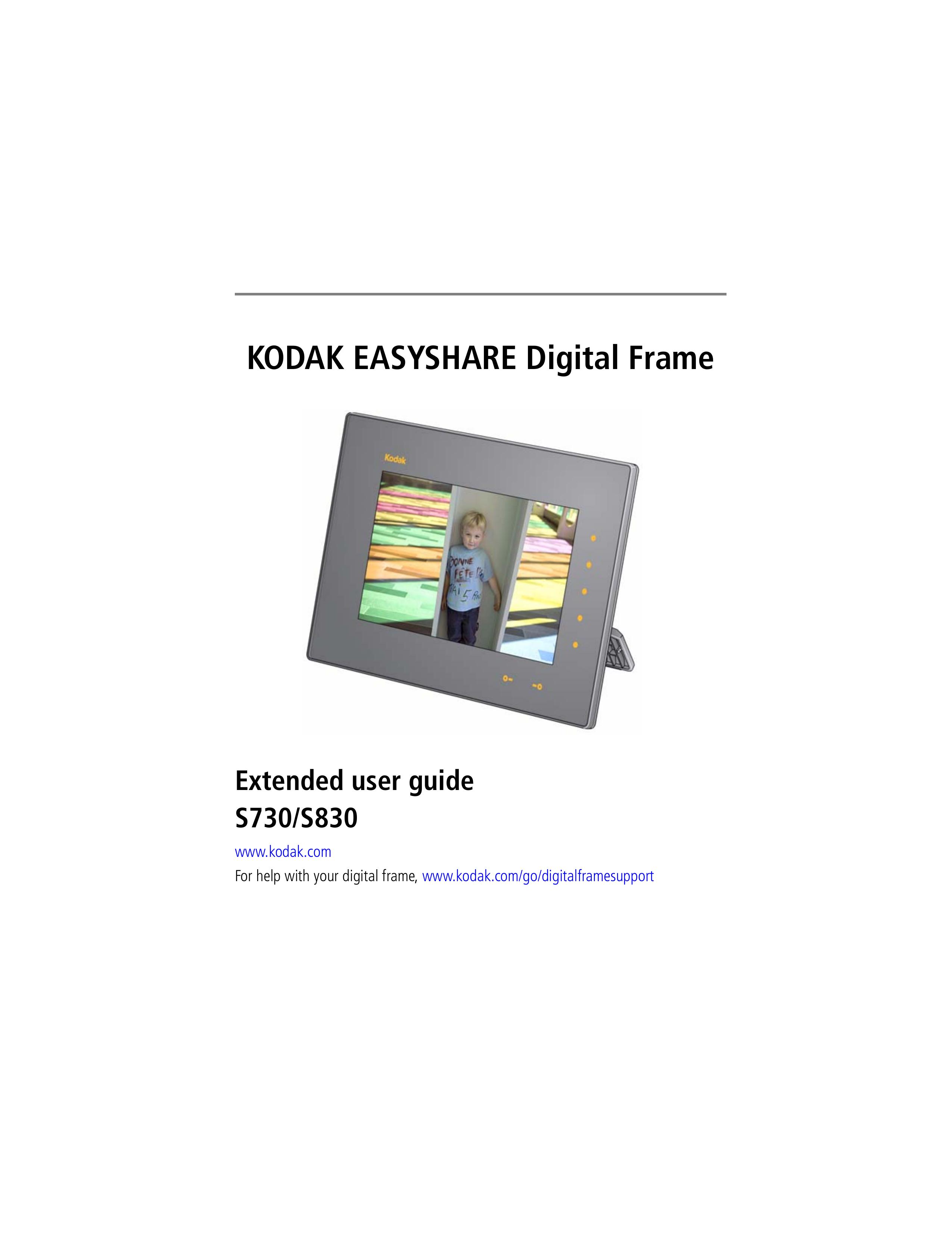 Kodak S830 Digital Photo Frame User Manual
