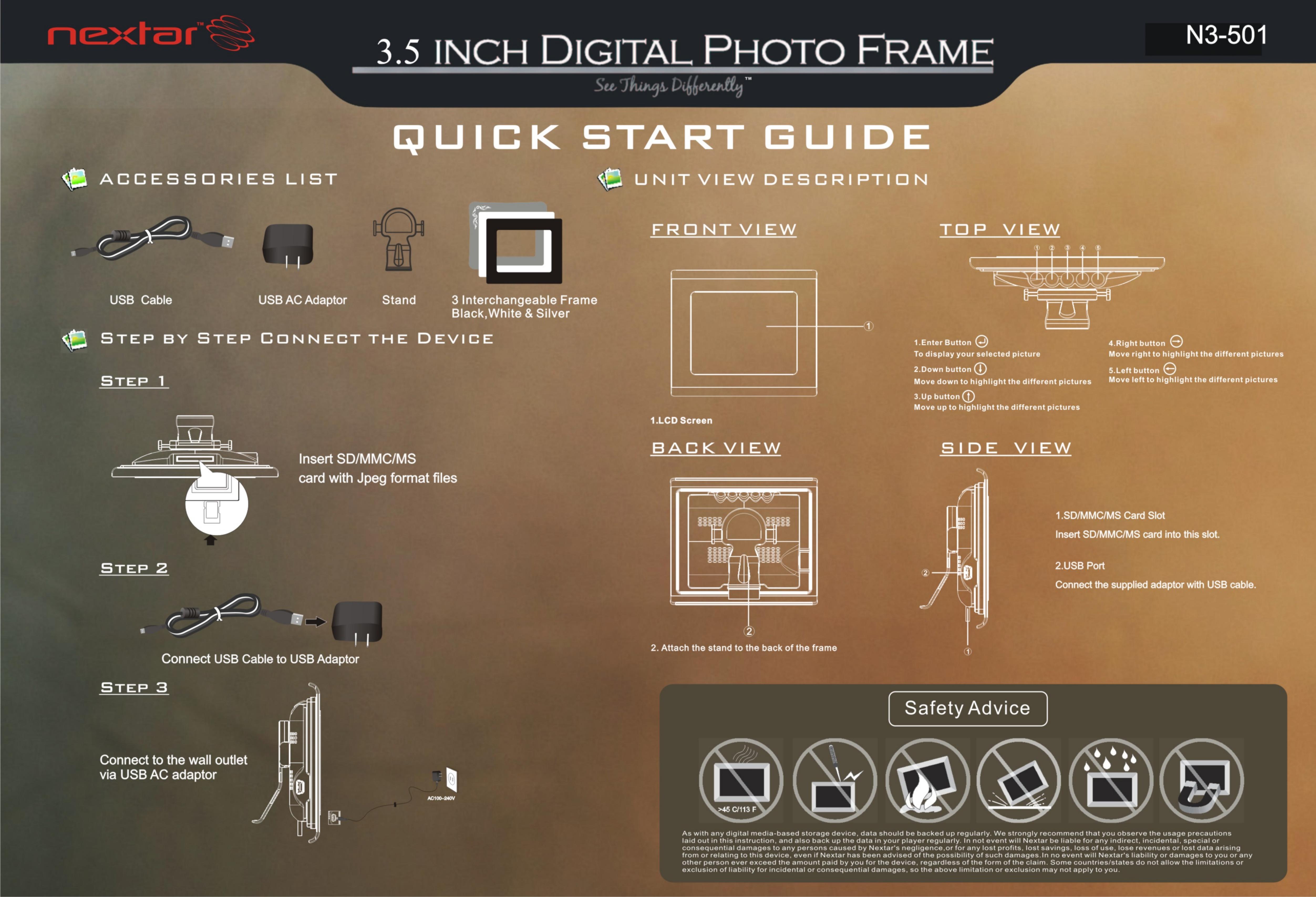 Nextar N3-501 Digital Photo Frame User Manual