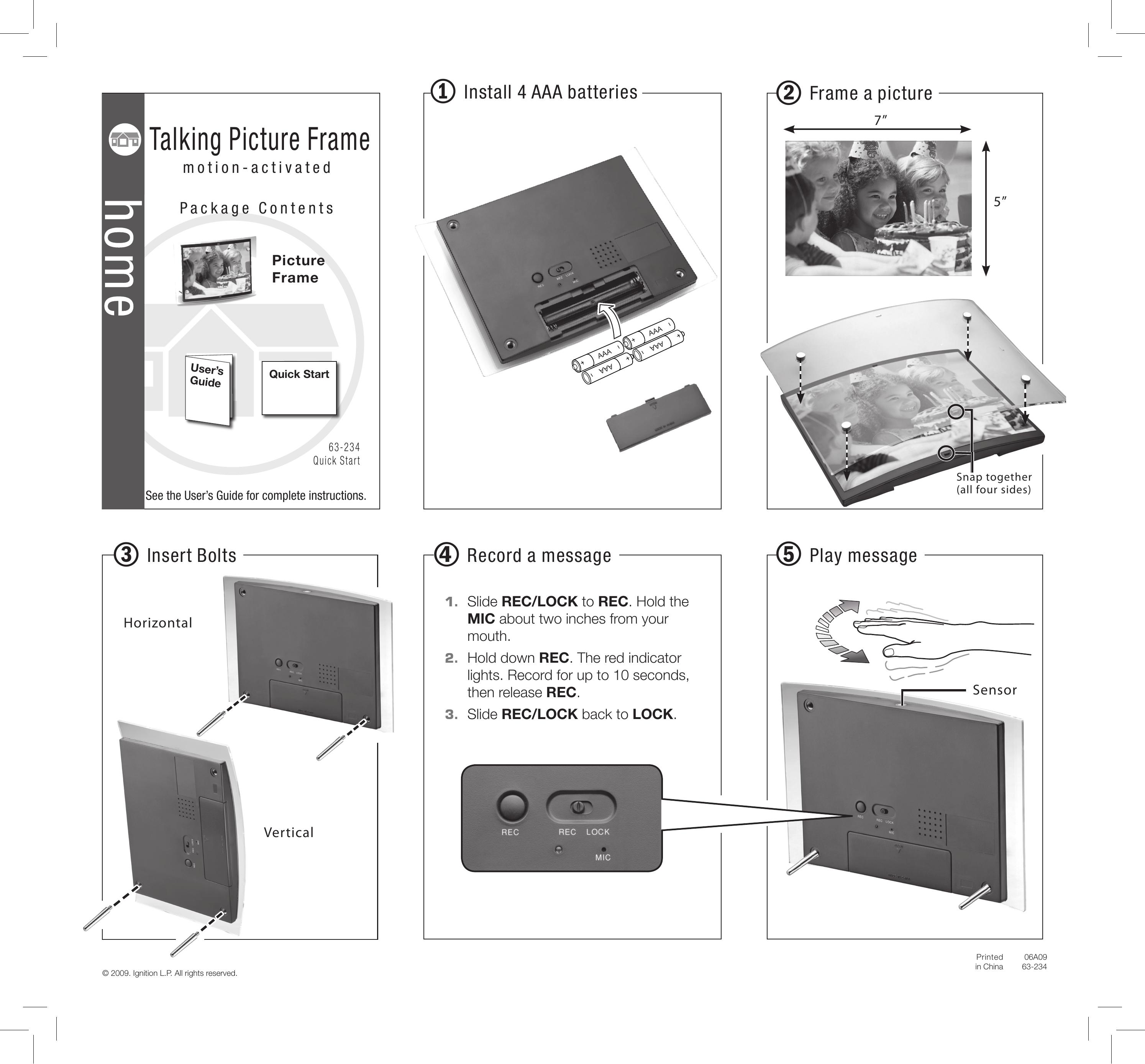 Radio Shack 63-234 Digital Photo Frame User Manual
