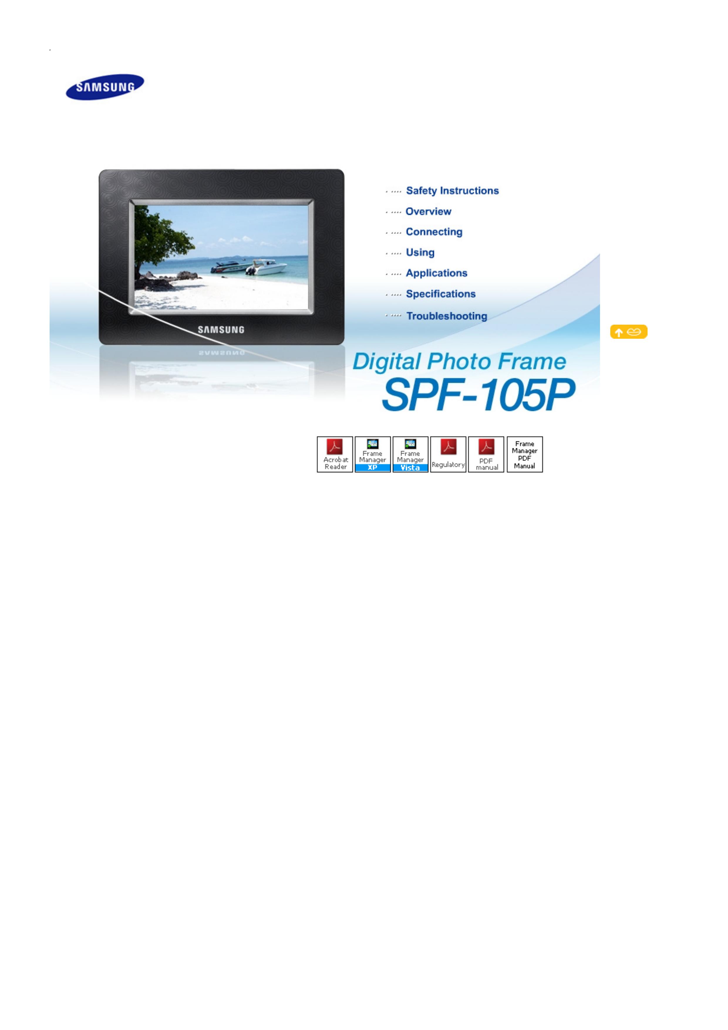 Samsung SPF-105P Digital Photo Frame User Manual
