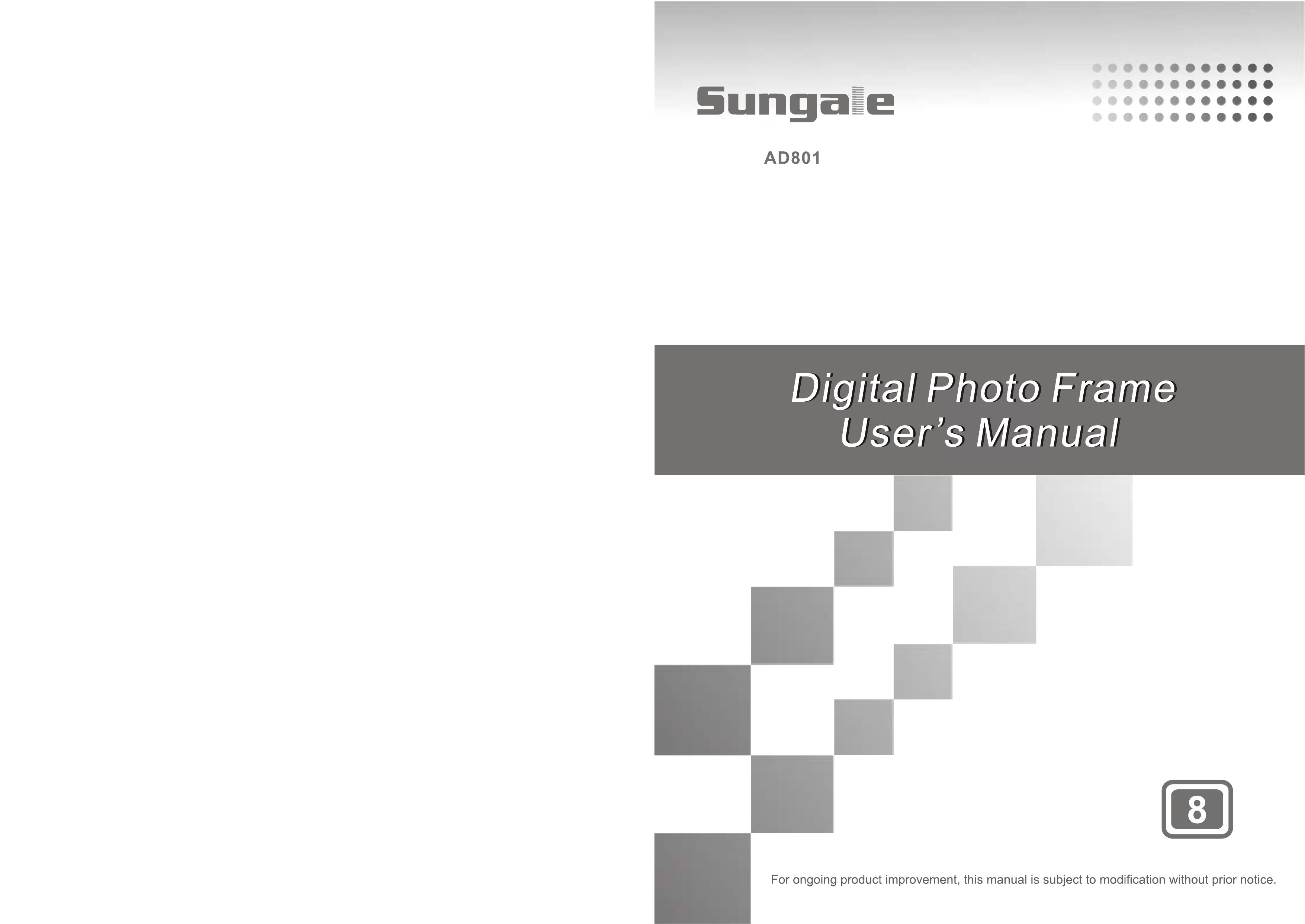 Sungale AD801 Digital Photo Frame User Manual