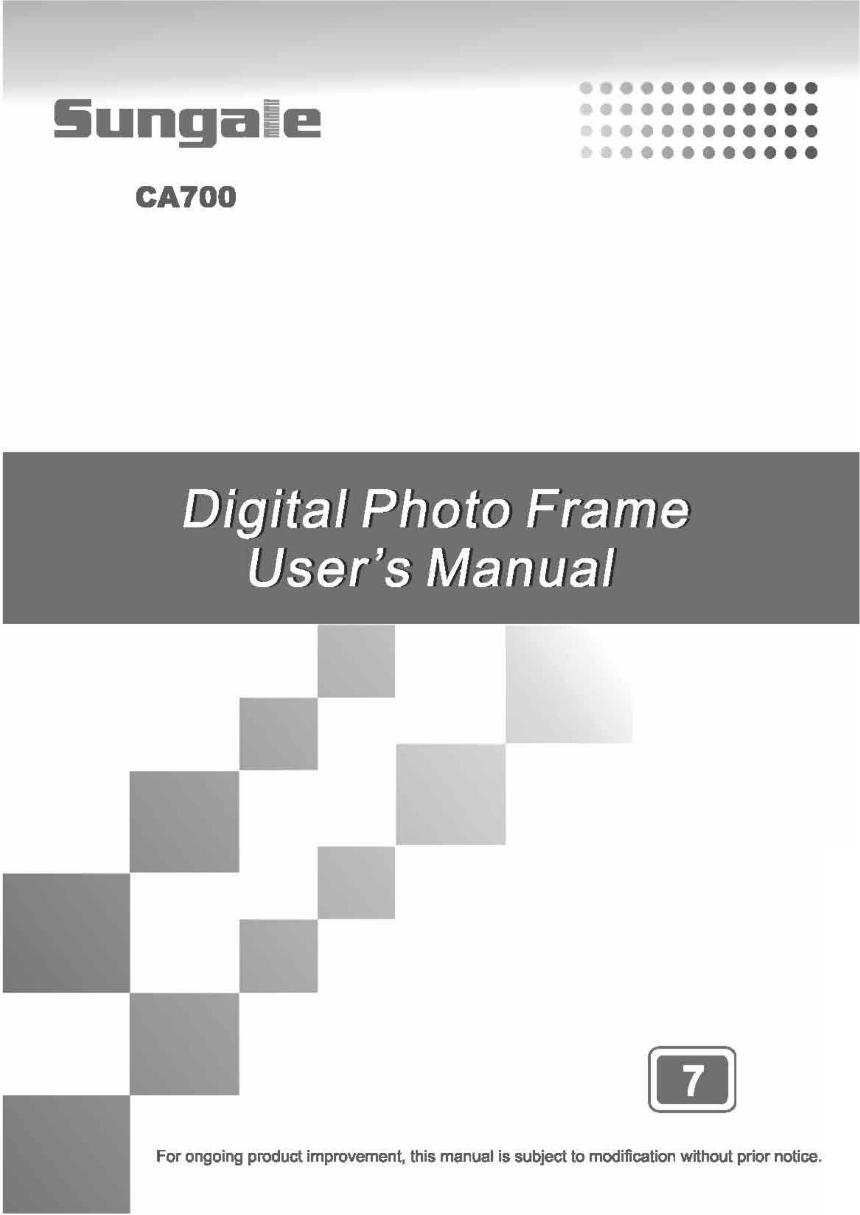 Sungale CA700 Digital Photo Frame User Manual