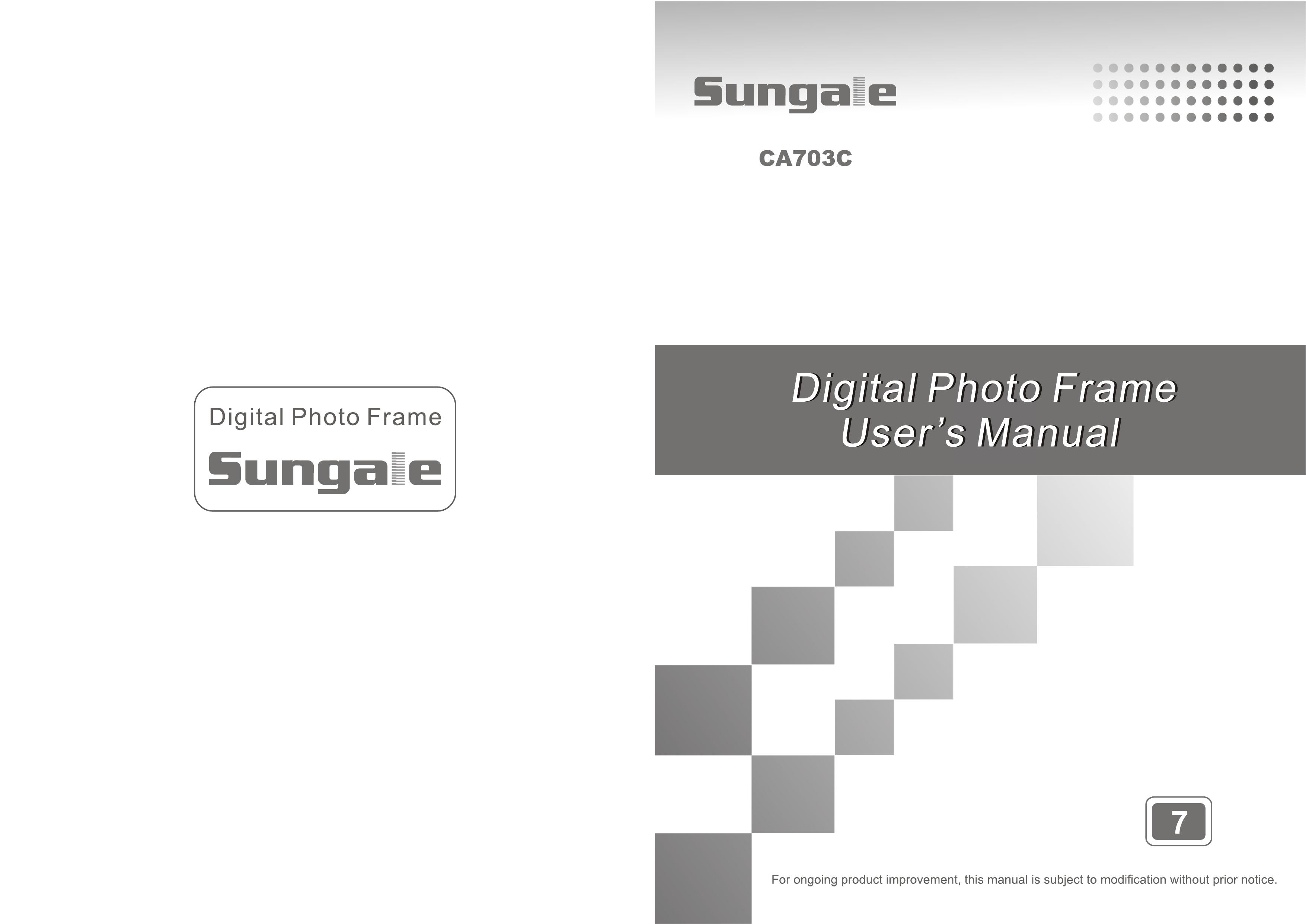 Sungale CA703C Digital Photo Frame User Manual