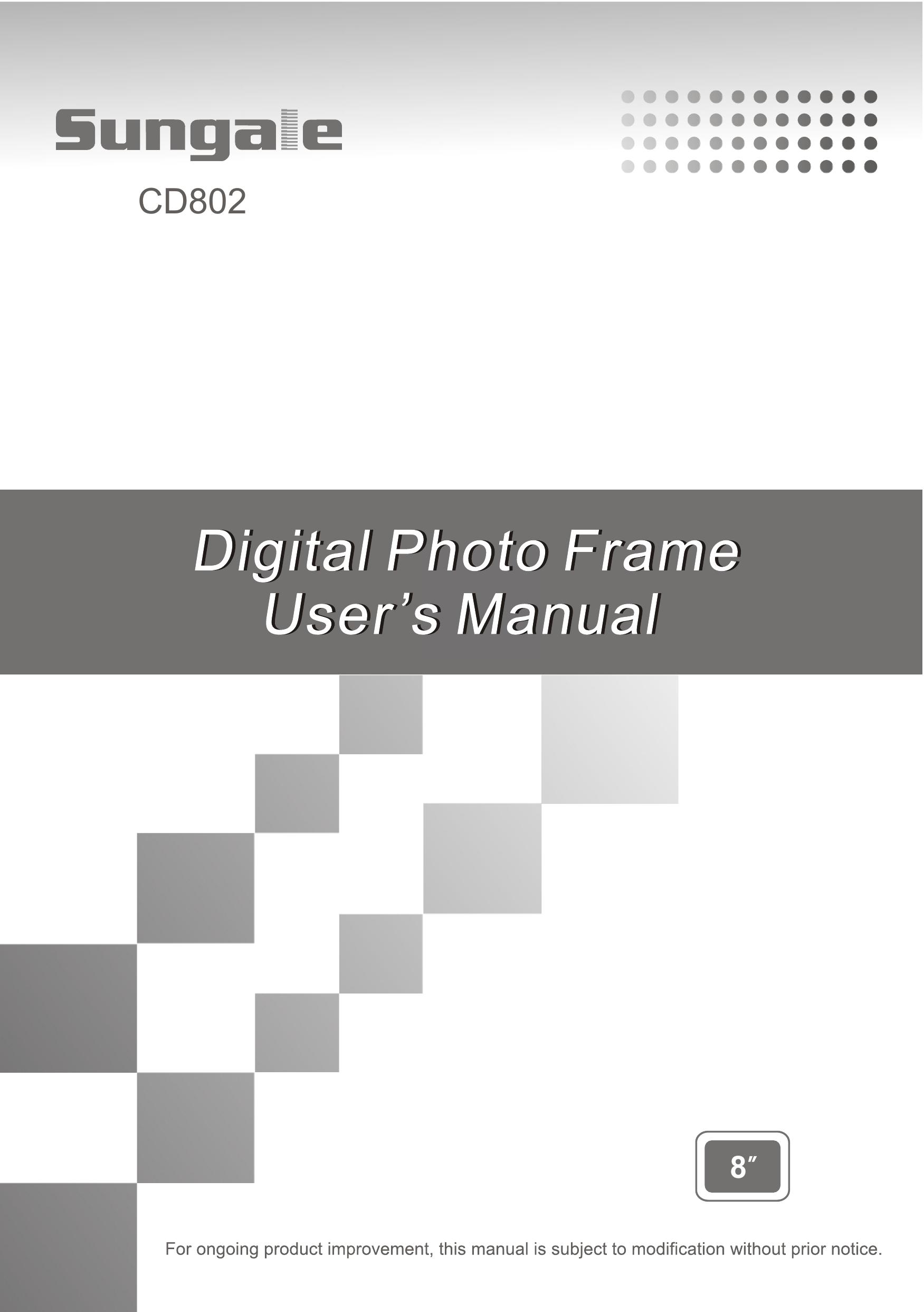 Sungale CD802 Digital Photo Frame User Manual
