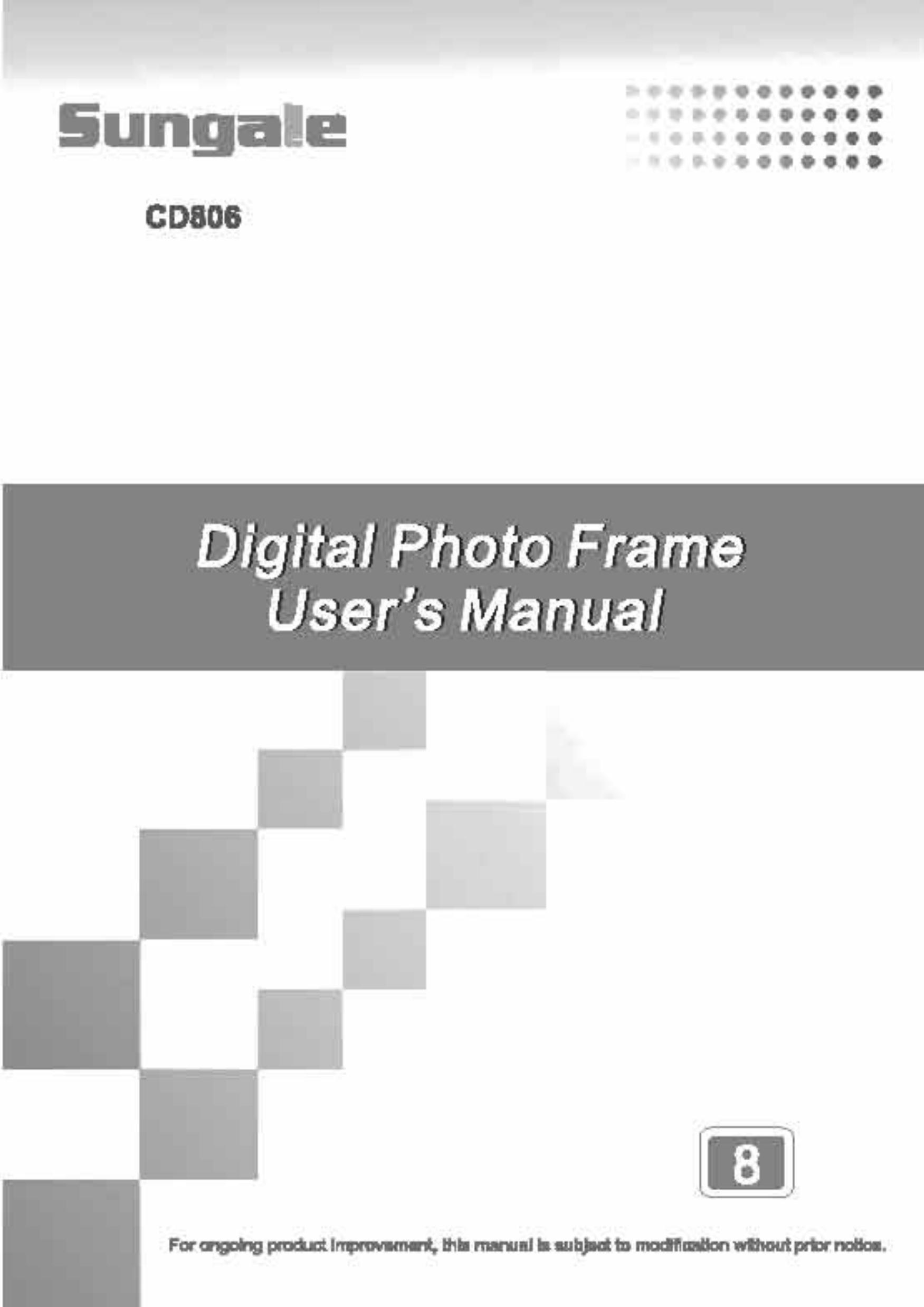 Sungale CD806 Digital Photo Frame User Manual