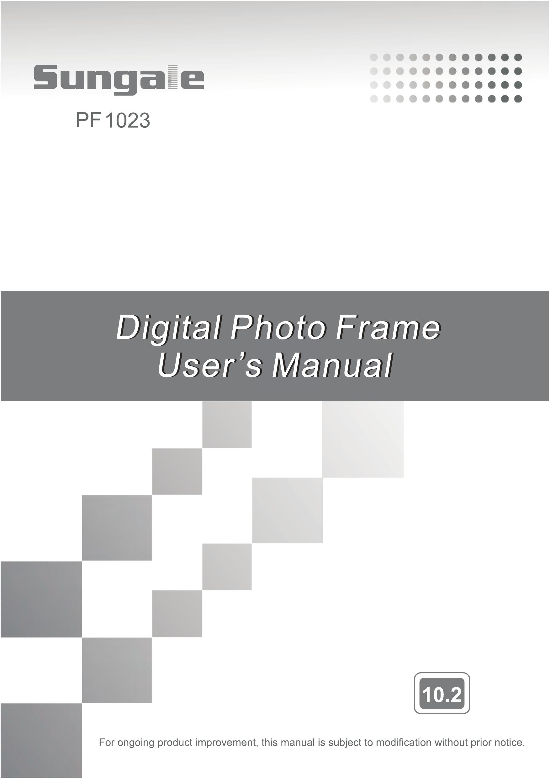 Sungale PF 1023 Digital Photo Frame User Manual
