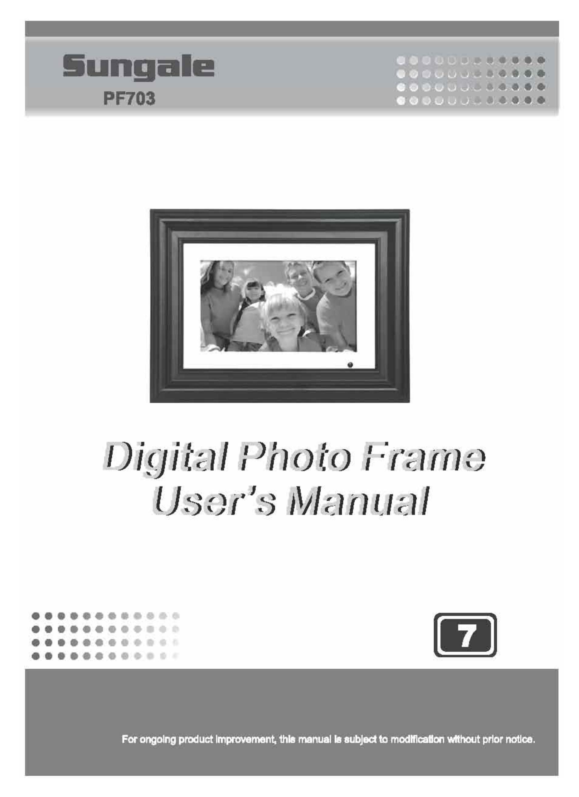 Sungale PF703 Digital Photo Frame User Manual