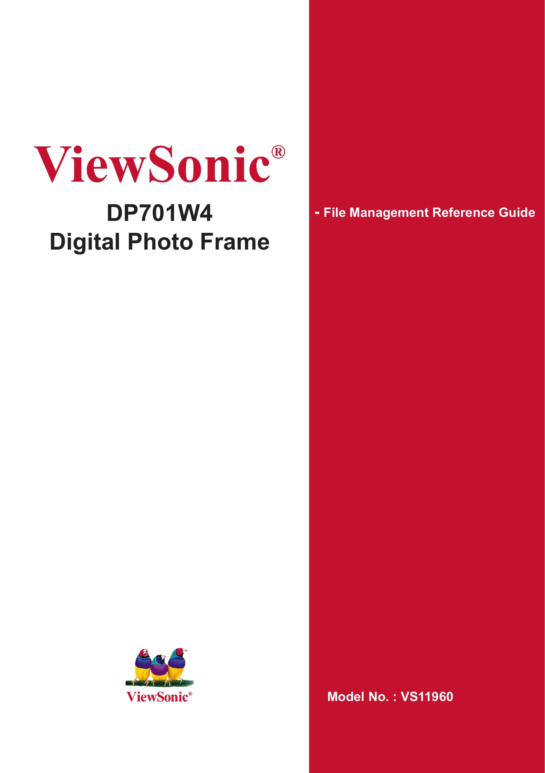 ViewSonic DP701W4 Digital Photo Frame User Manual