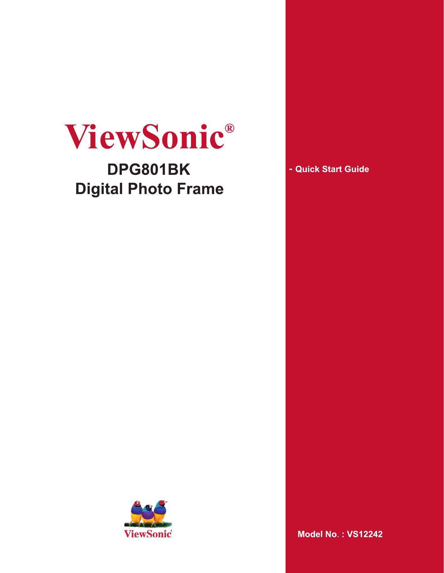 ViewSonic VS12242 Digital Photo Frame User Manual