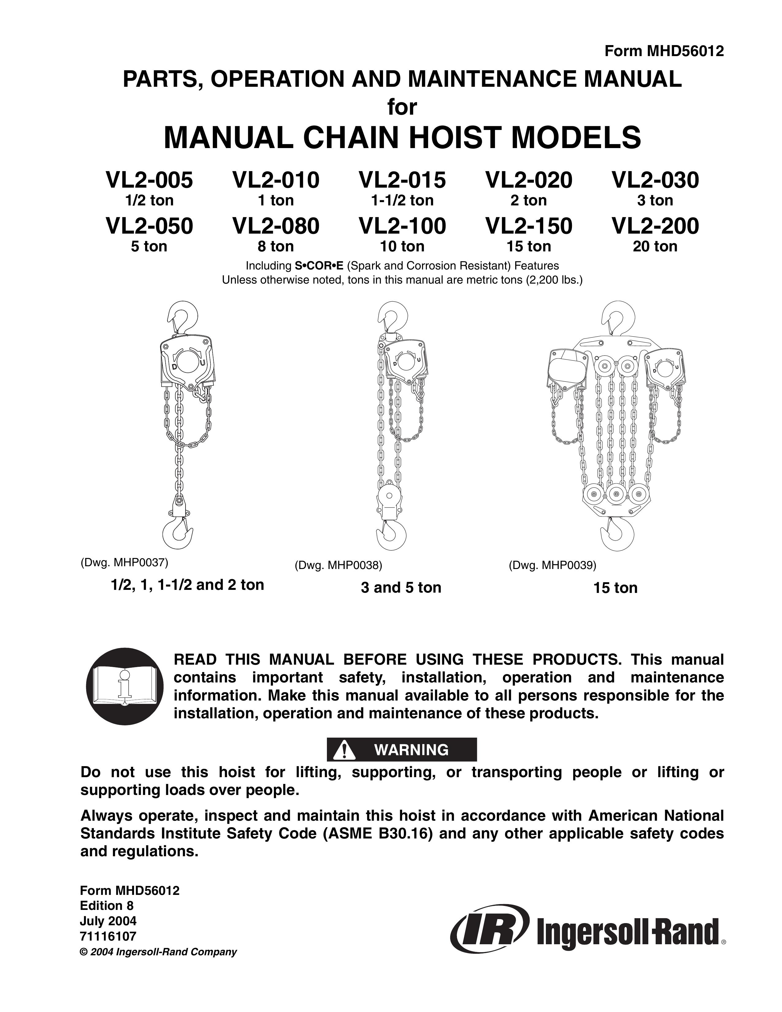Ingersoll-Rand VL2-020 Digital Photo Keychain User Manual