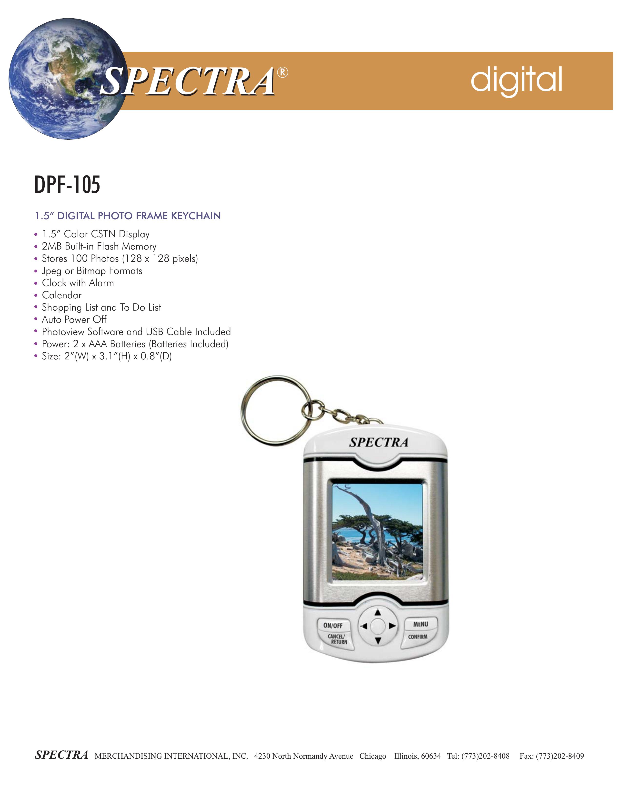 Spectra DPF-105 Digital Photo Keychain User Manual