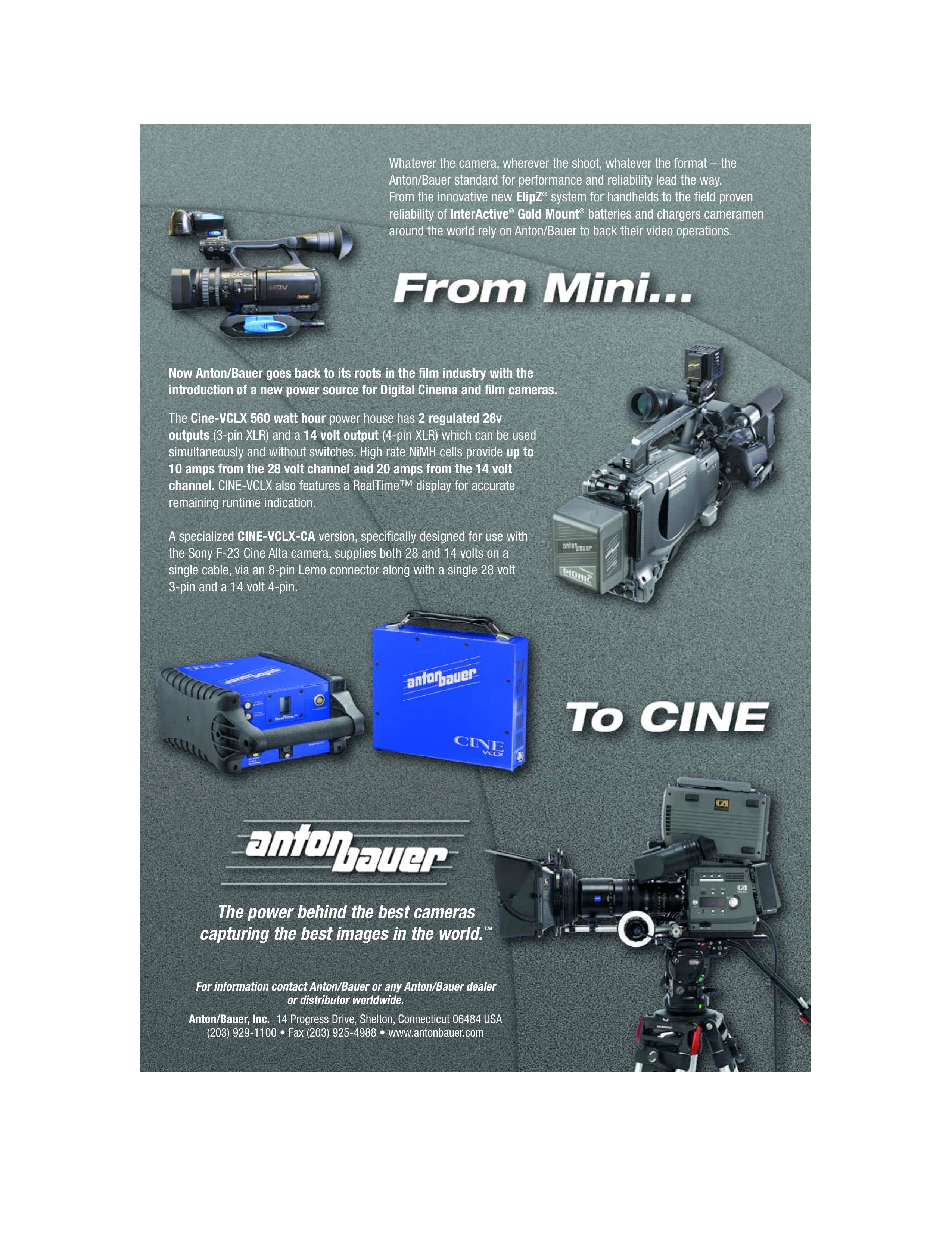 Anton/Bauer Cine-VCLX Film Camera User Manual