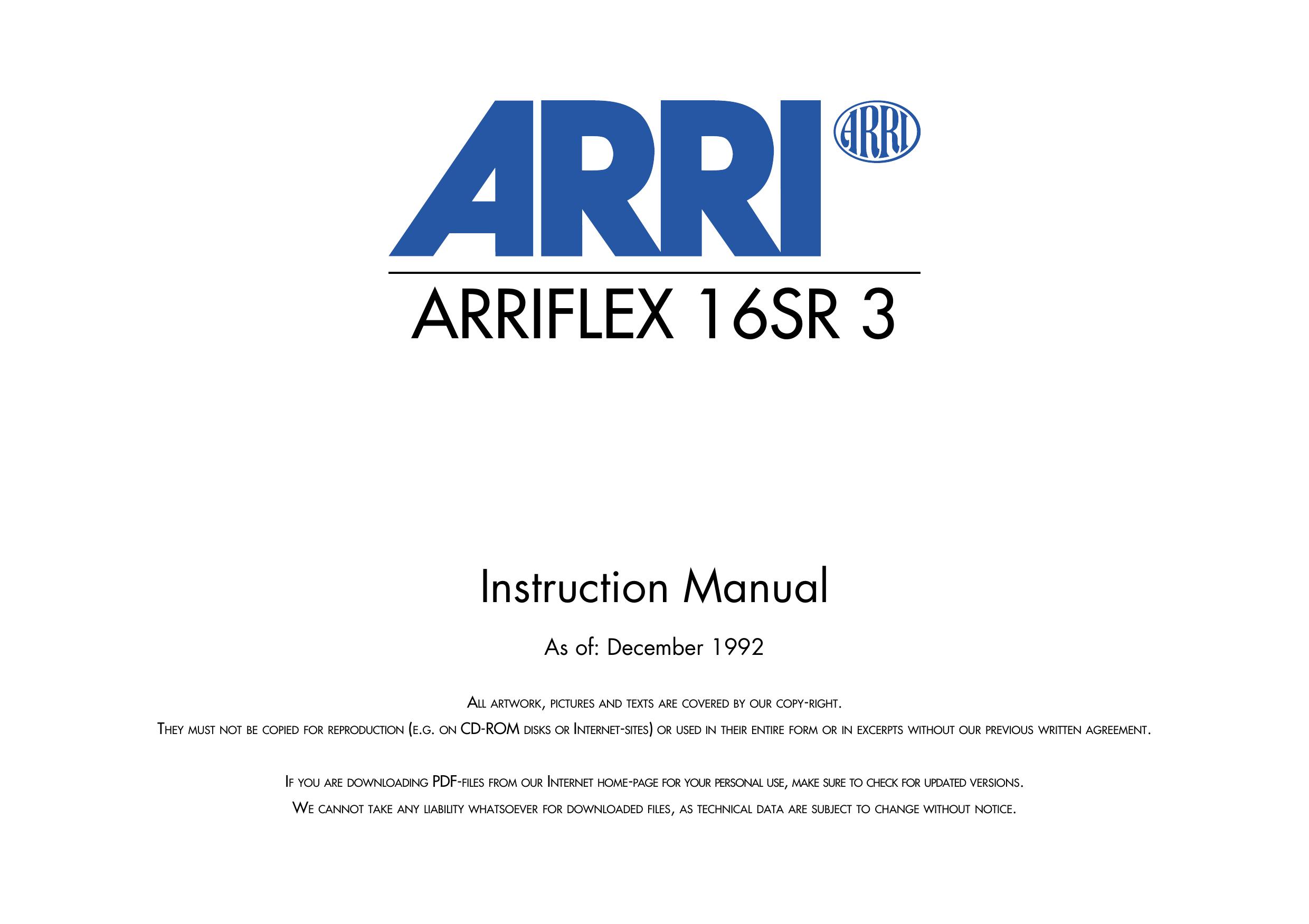 ARRI 16SR3 Film Camera User Manual