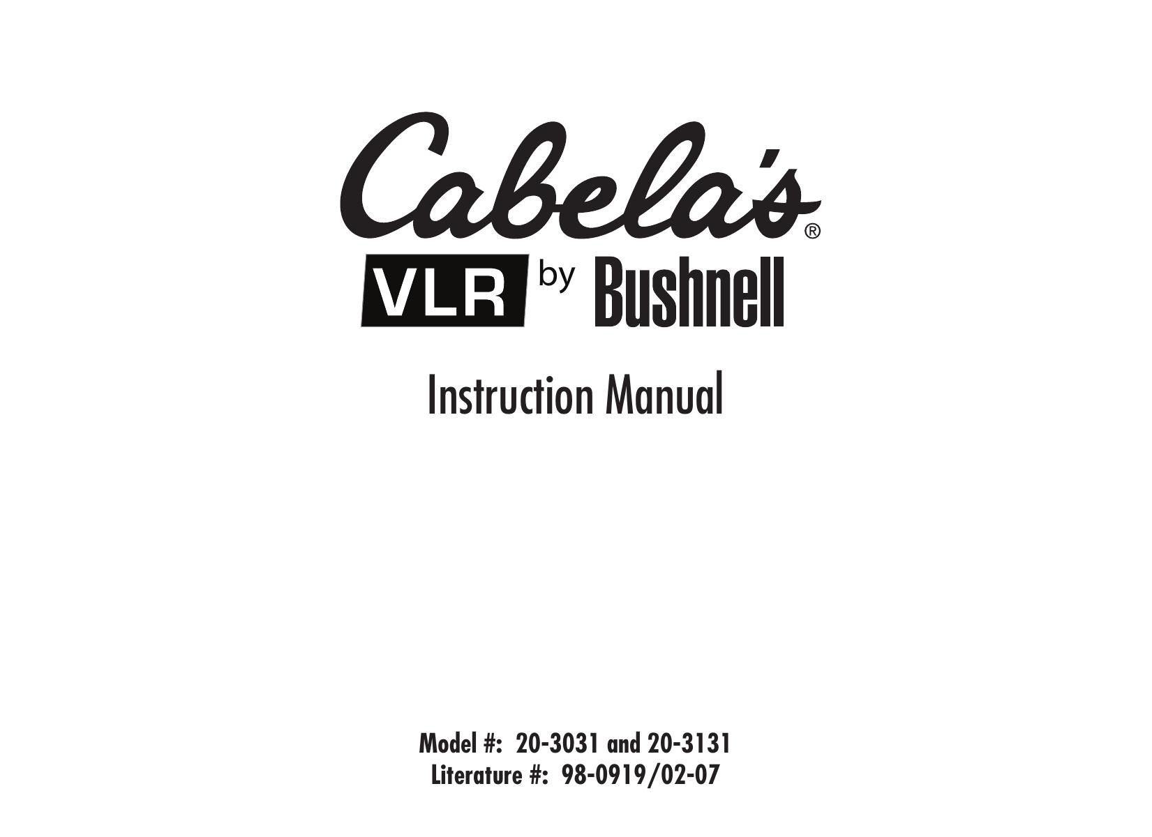 Bushnell 20-3031 Film Camera User Manual