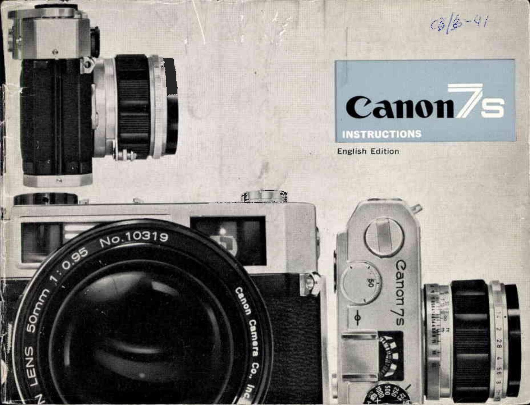 Canon 7S Film Camera User Manual