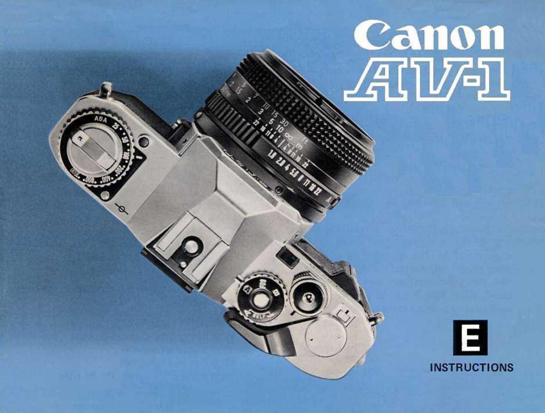 Canon AV1 Film Camera User Manual
