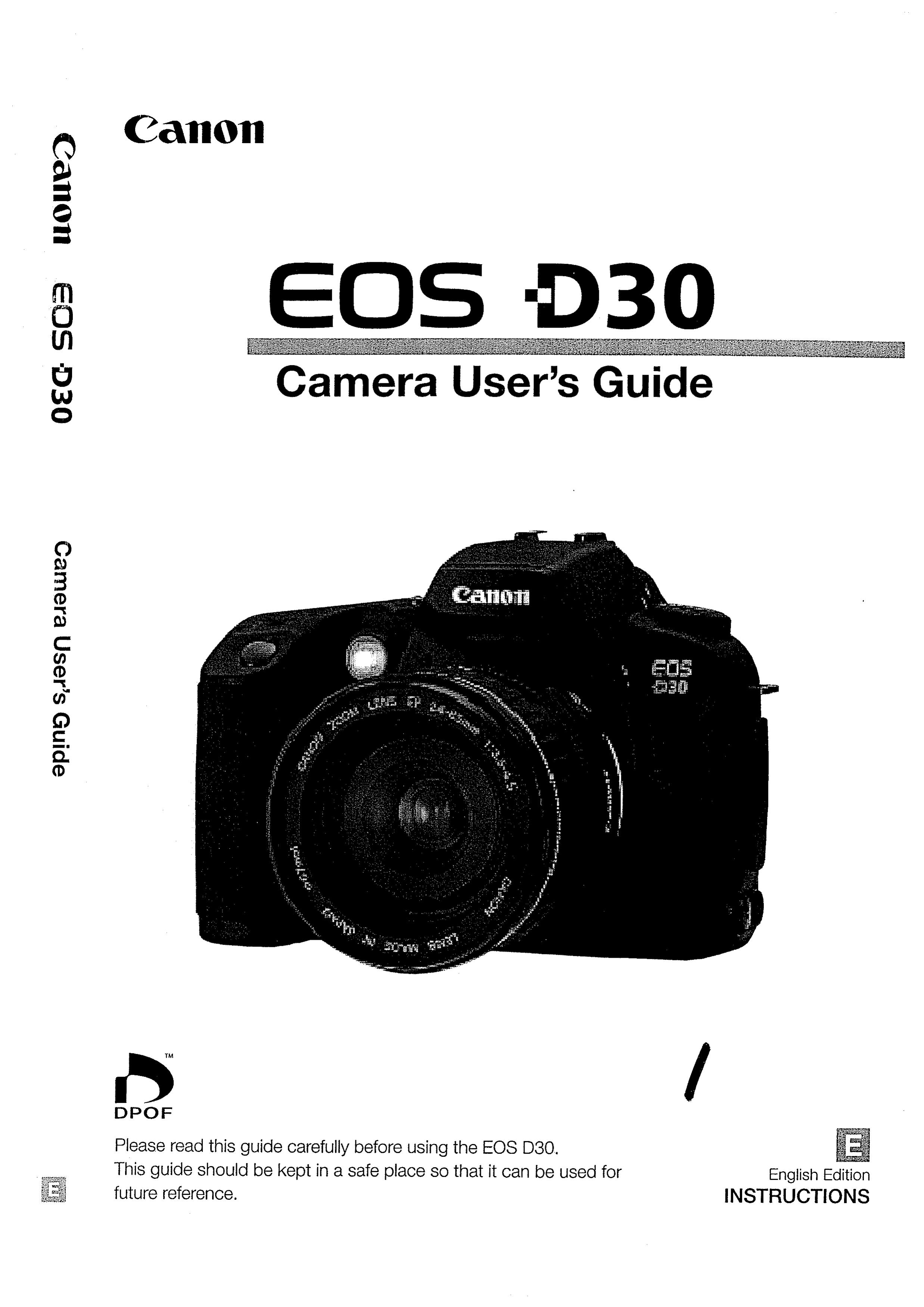 Canon D30 Film Camera User Manual