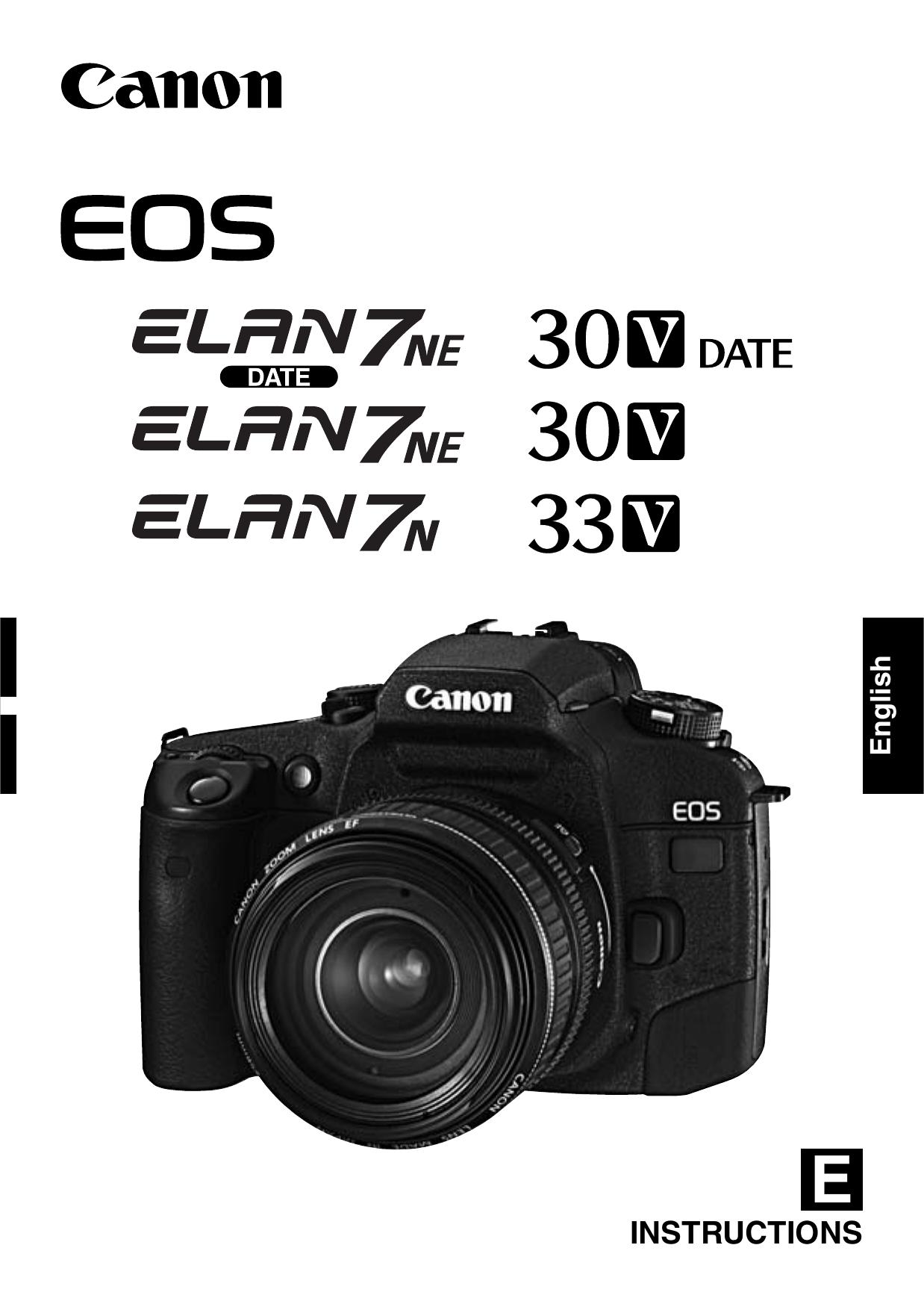 Canon ELAN7NE-33V Film Camera User Manual