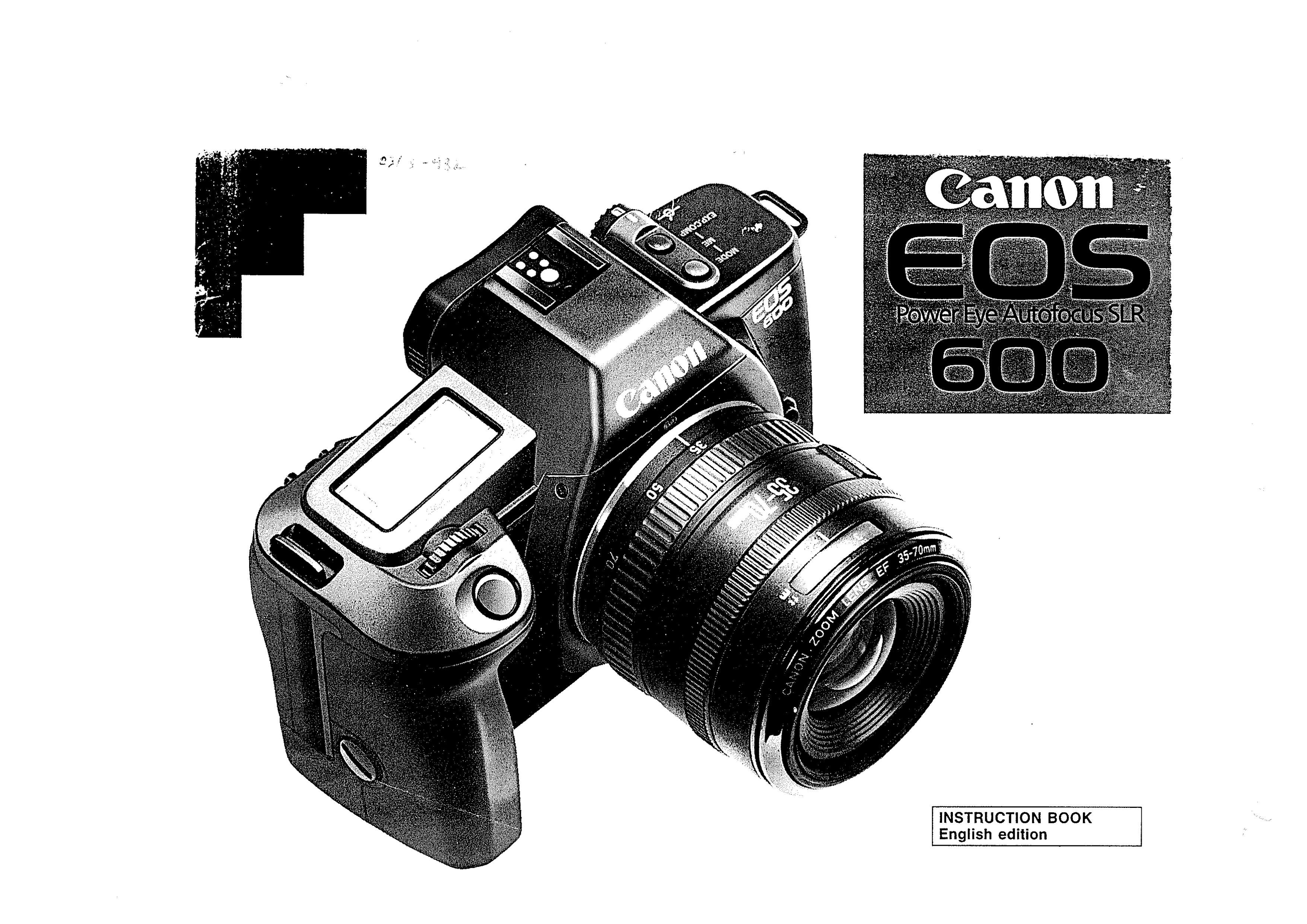 Canon EOS 600 Film Camera User Manual