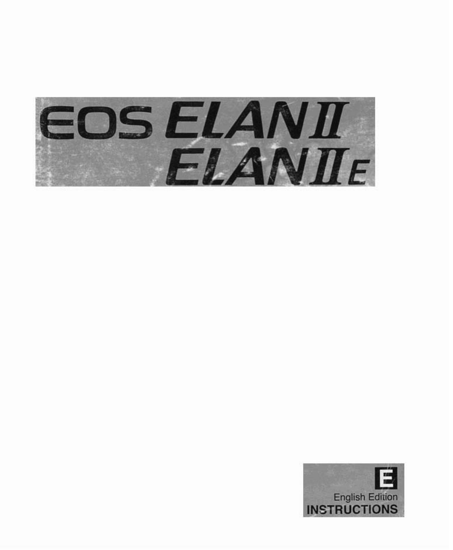 Canon EOS Elan II Body Only Film Camera User Manual