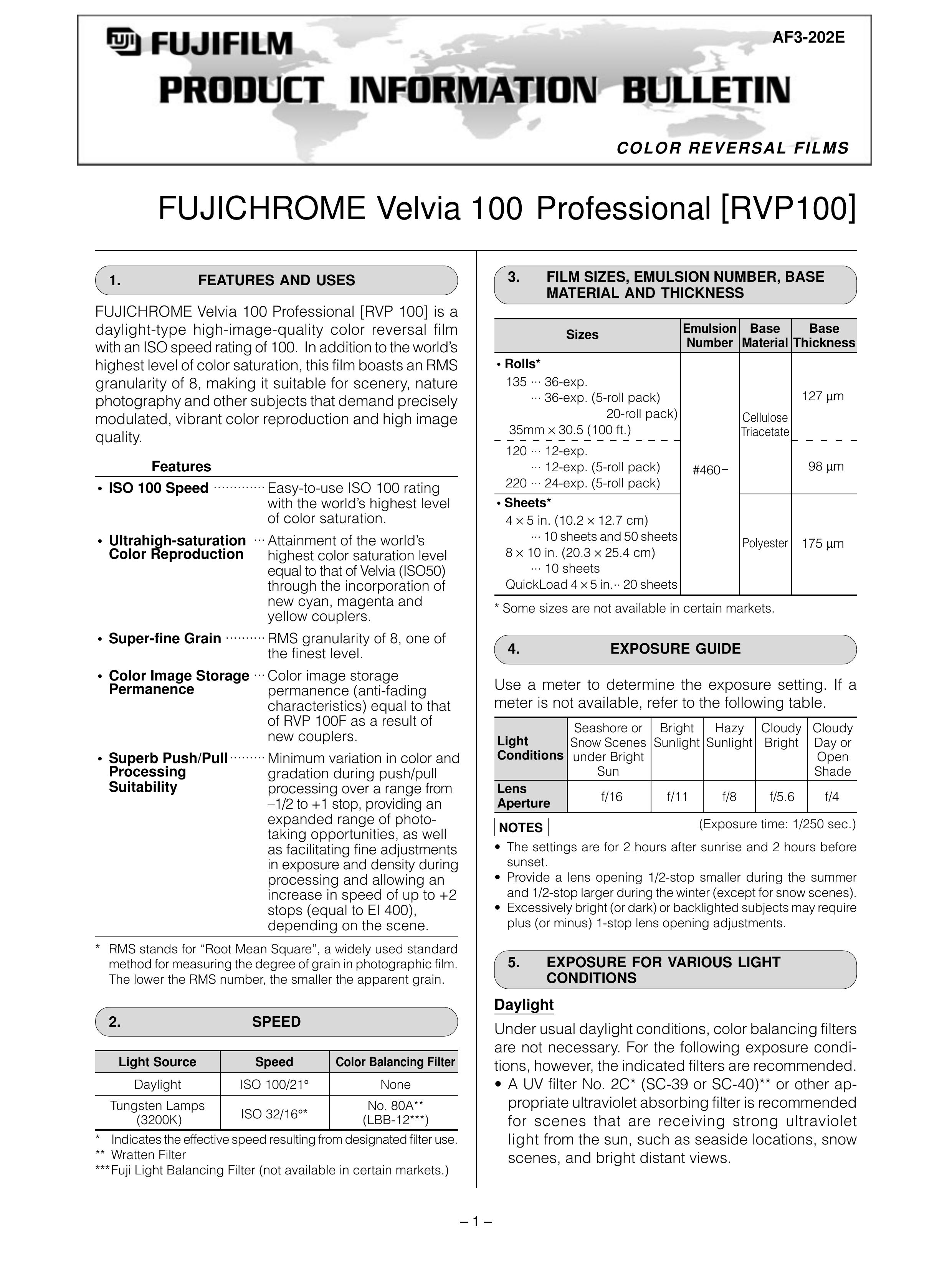 FujiFilm RVP100 Film Camera User Manual