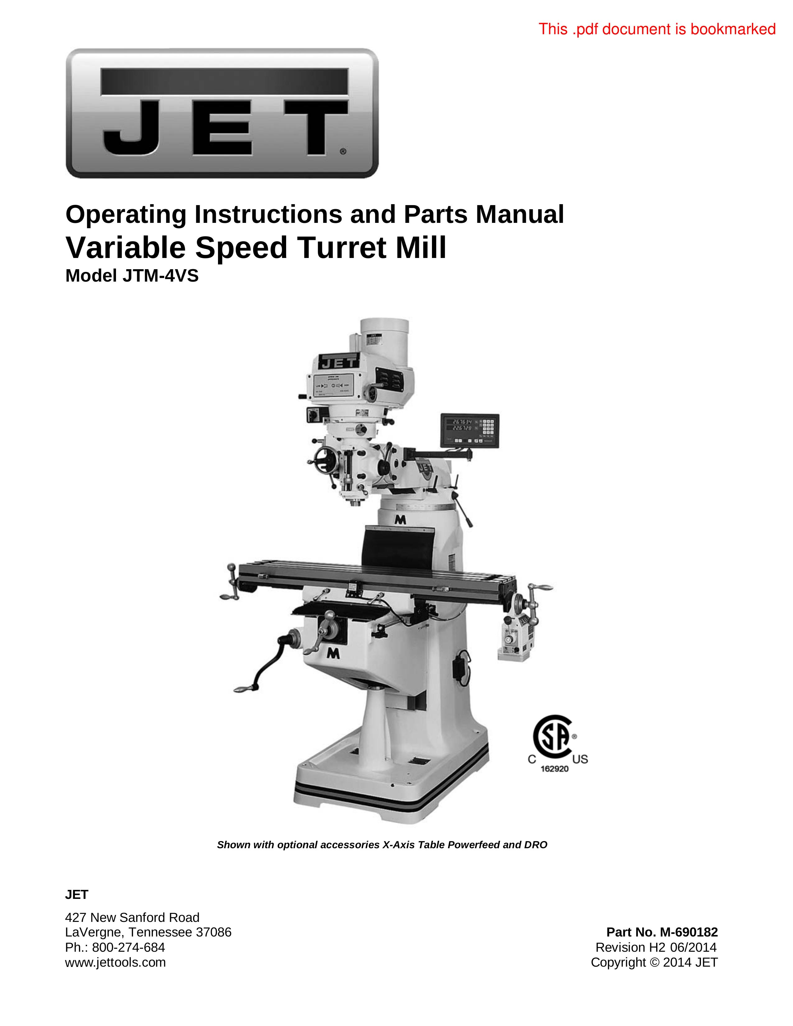 Jet Tools JTM-4VS Film Camera User Manual