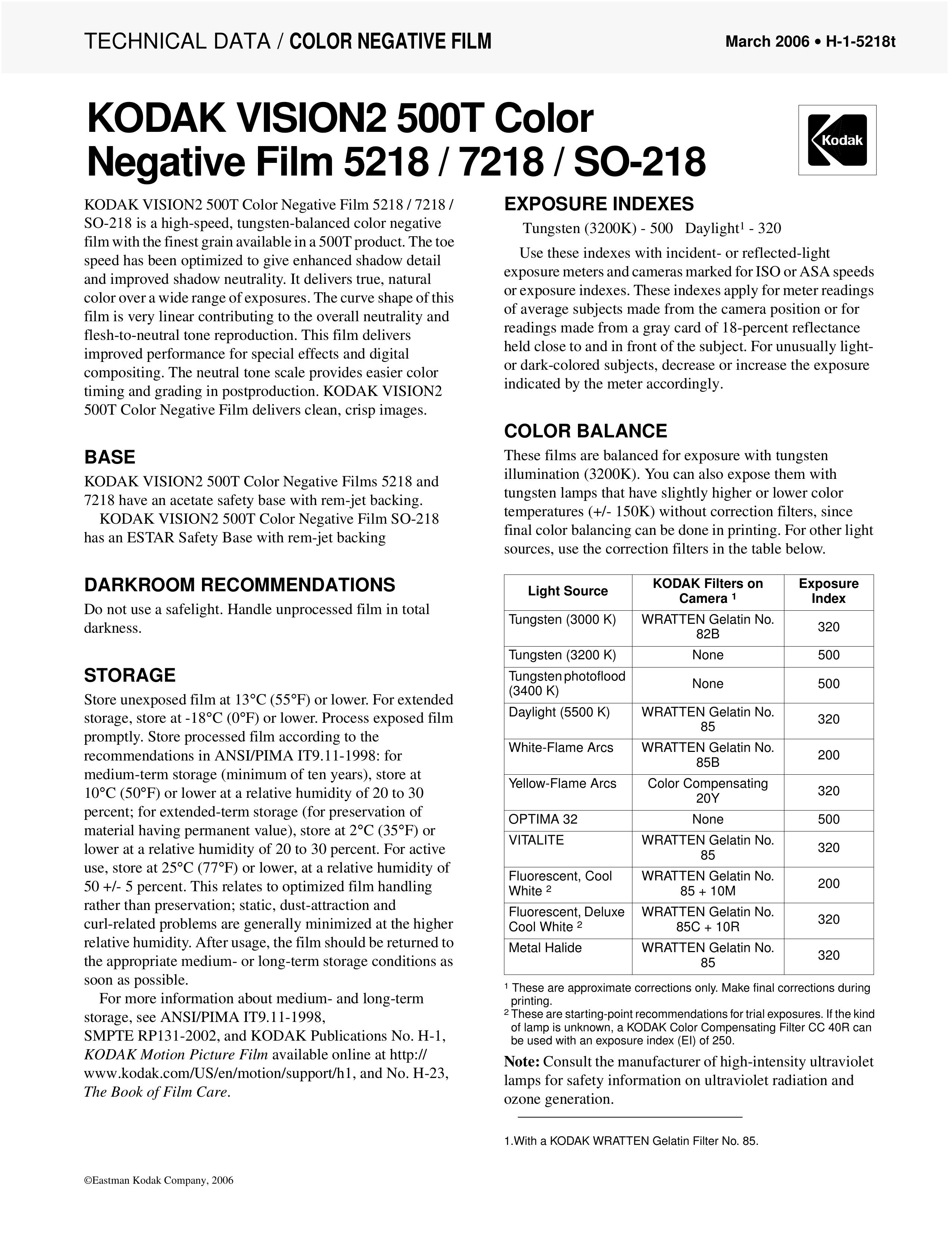 Kodak 5218 Film Camera User Manual
