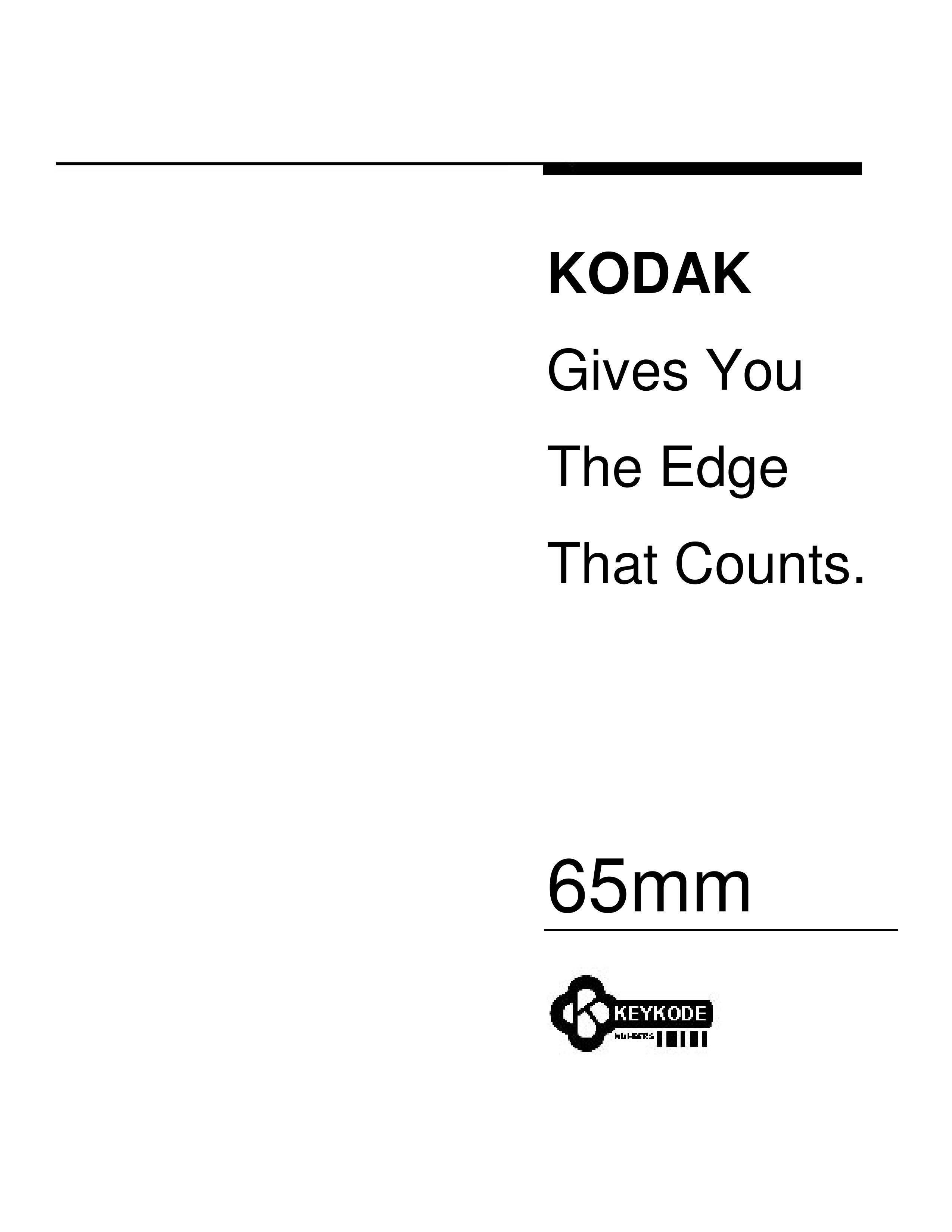 Kodak 65MM Film Camera User Manual