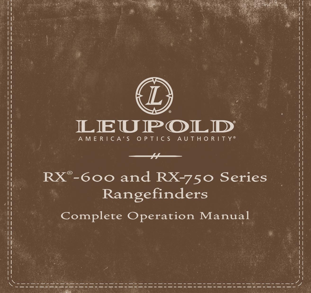 Leupold RX-600 Series Film Camera User Manual