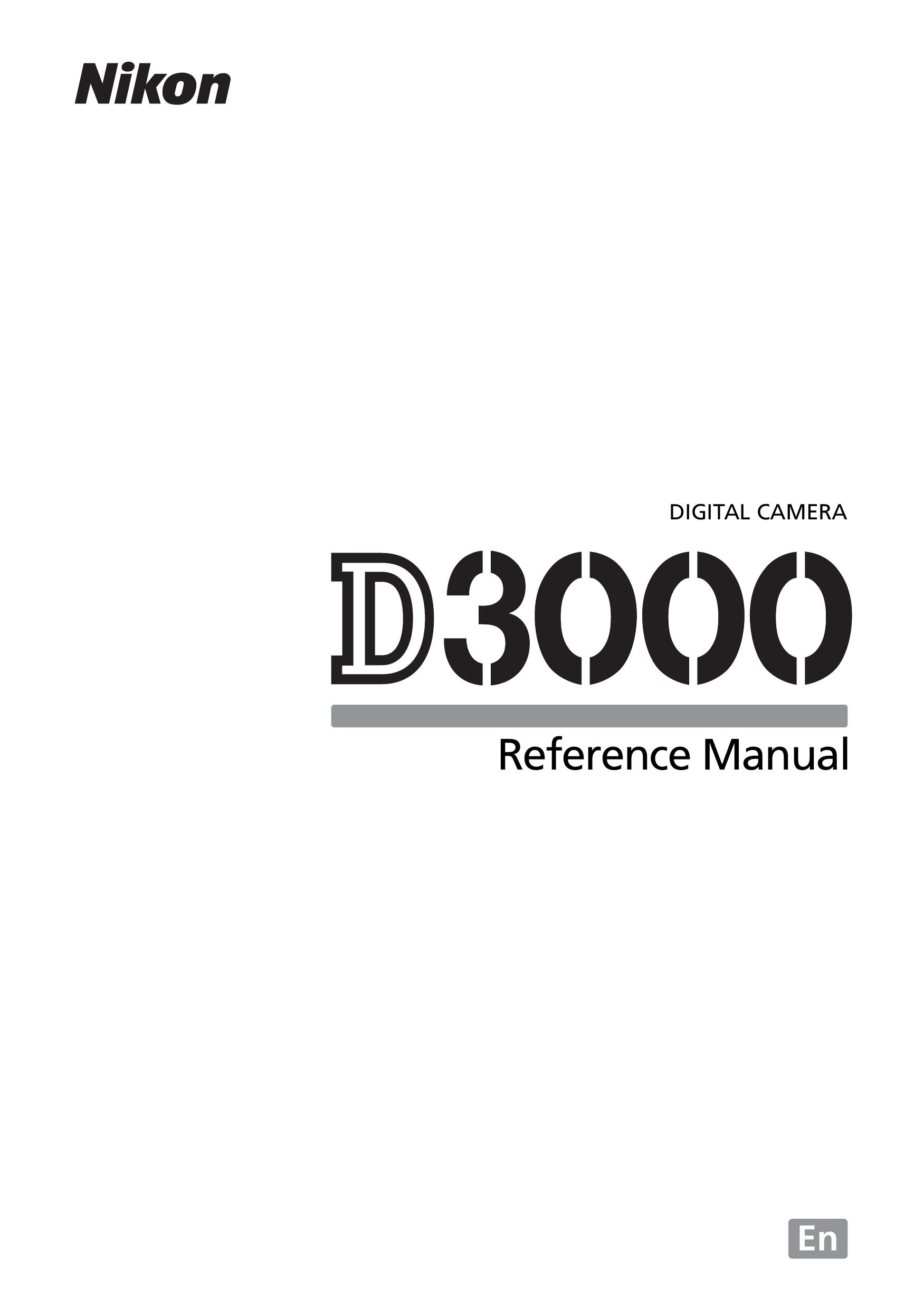 Nikon Digital Camera D3000 Film Camera User Manual