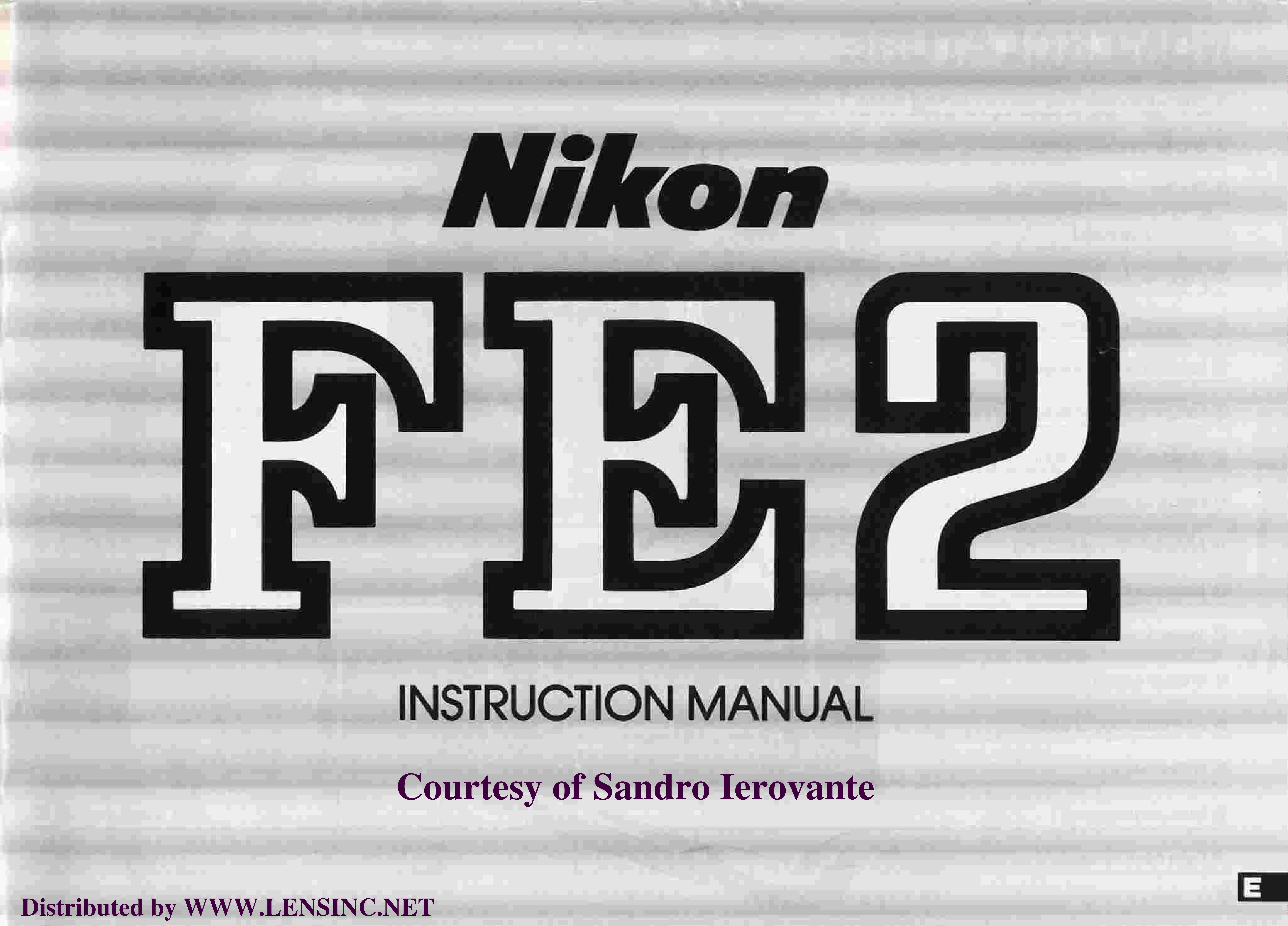 Nikon FE2 Body Only Film Camera User Manual