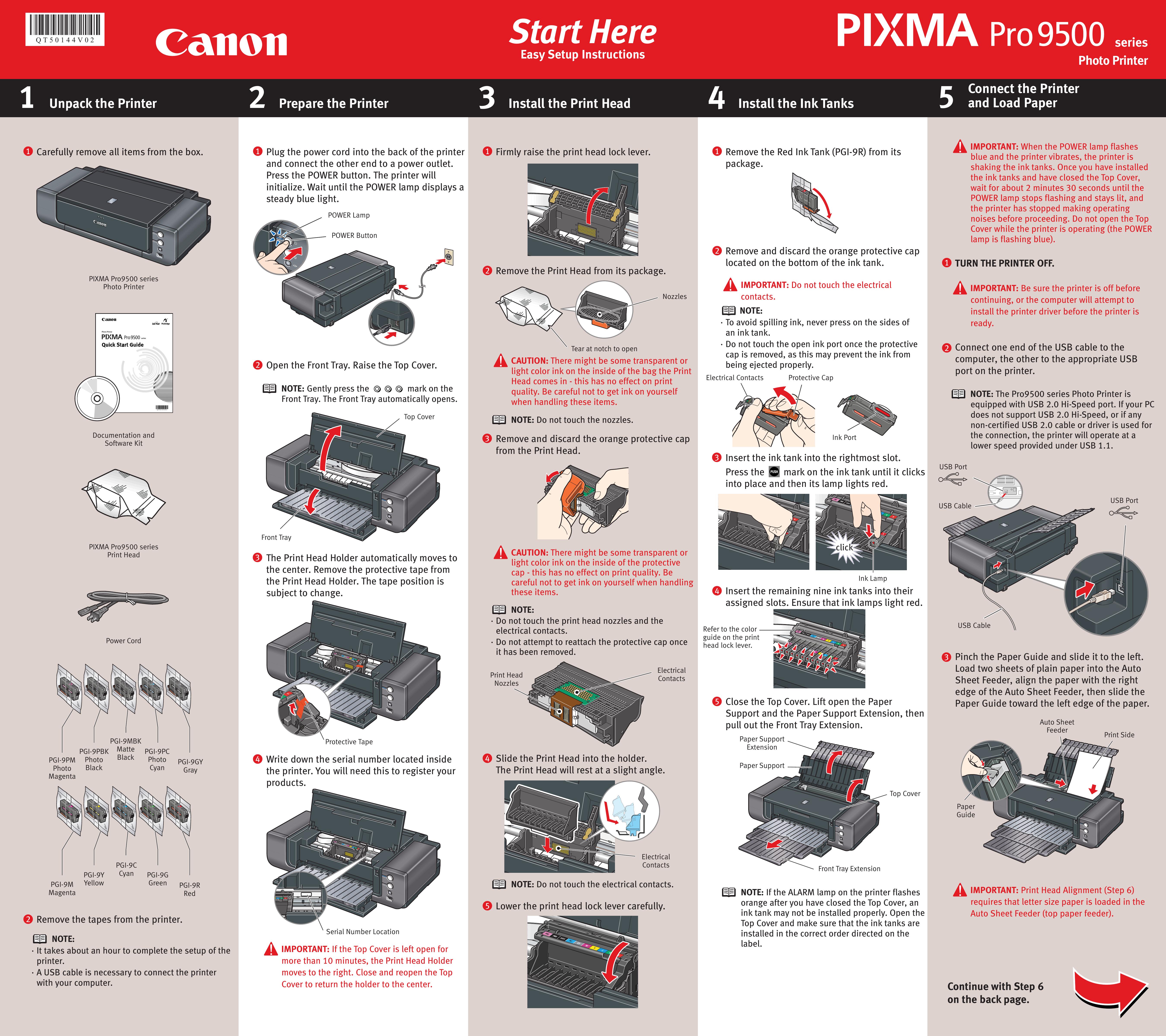 Canon 9500 Series Photo Printer User Manual