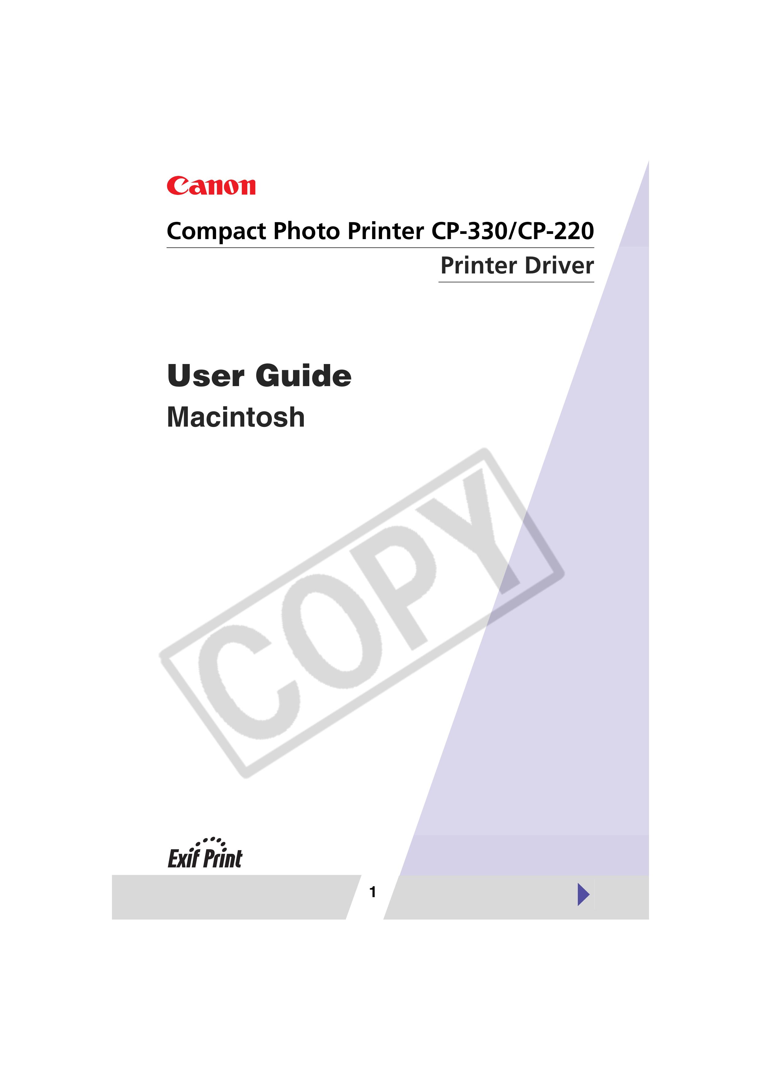 Canon CP-330 Photo Printer User Manual