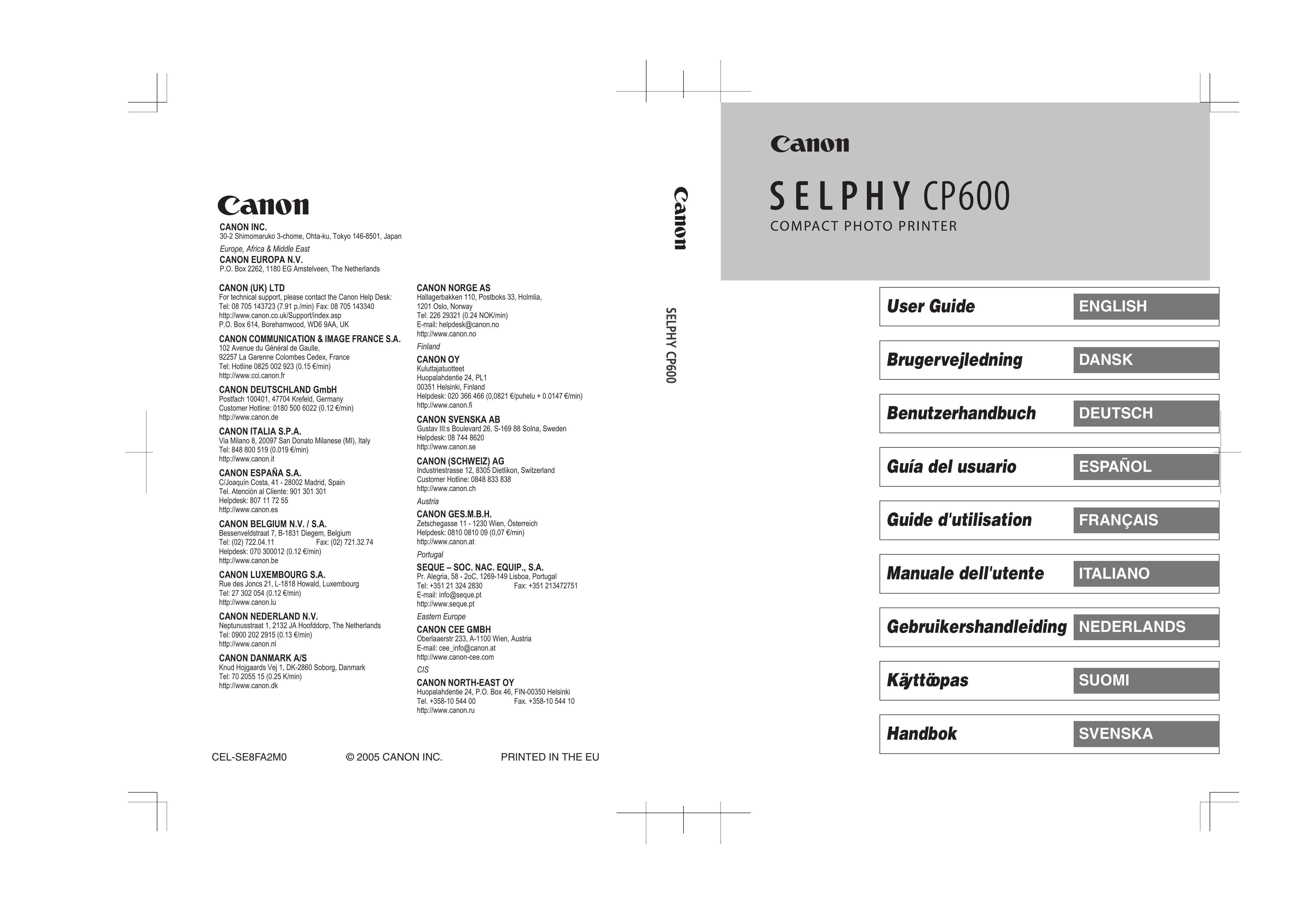Canon CP600 Photo Printer User Manual