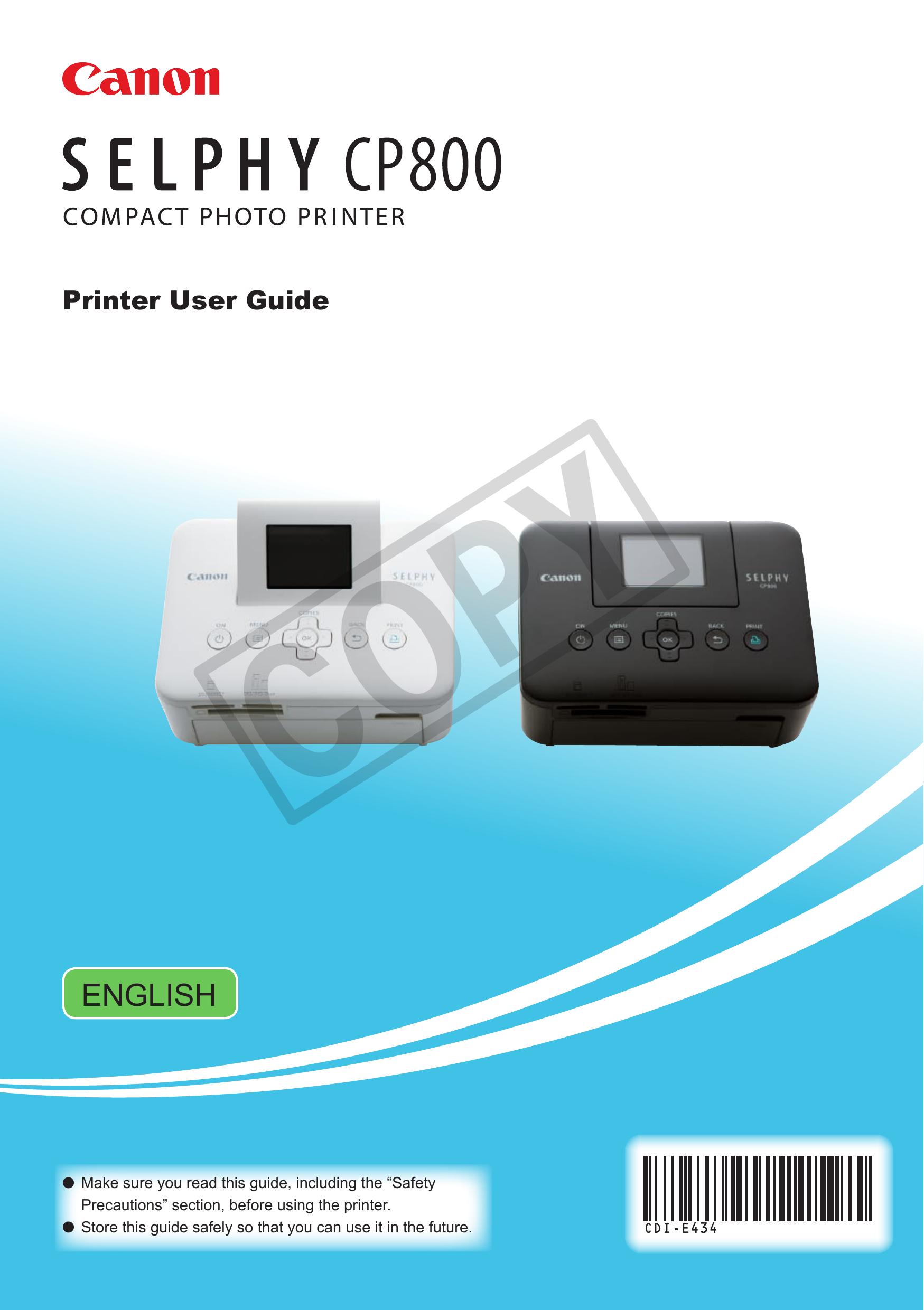 Canon CP800 Photo Printer User Manual