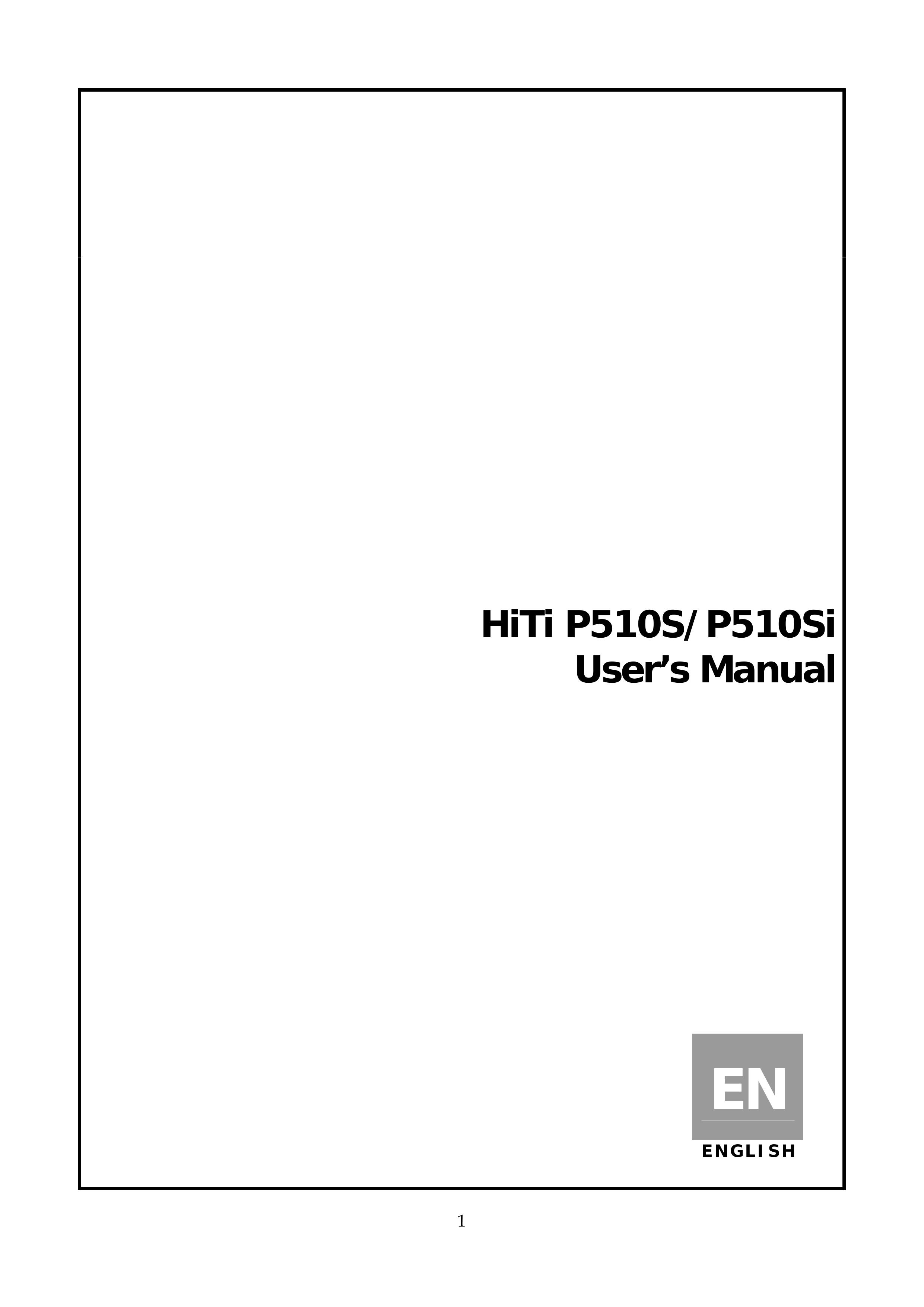 Hi-Touch Imaging Technologies P510S Photo Printer User Manual