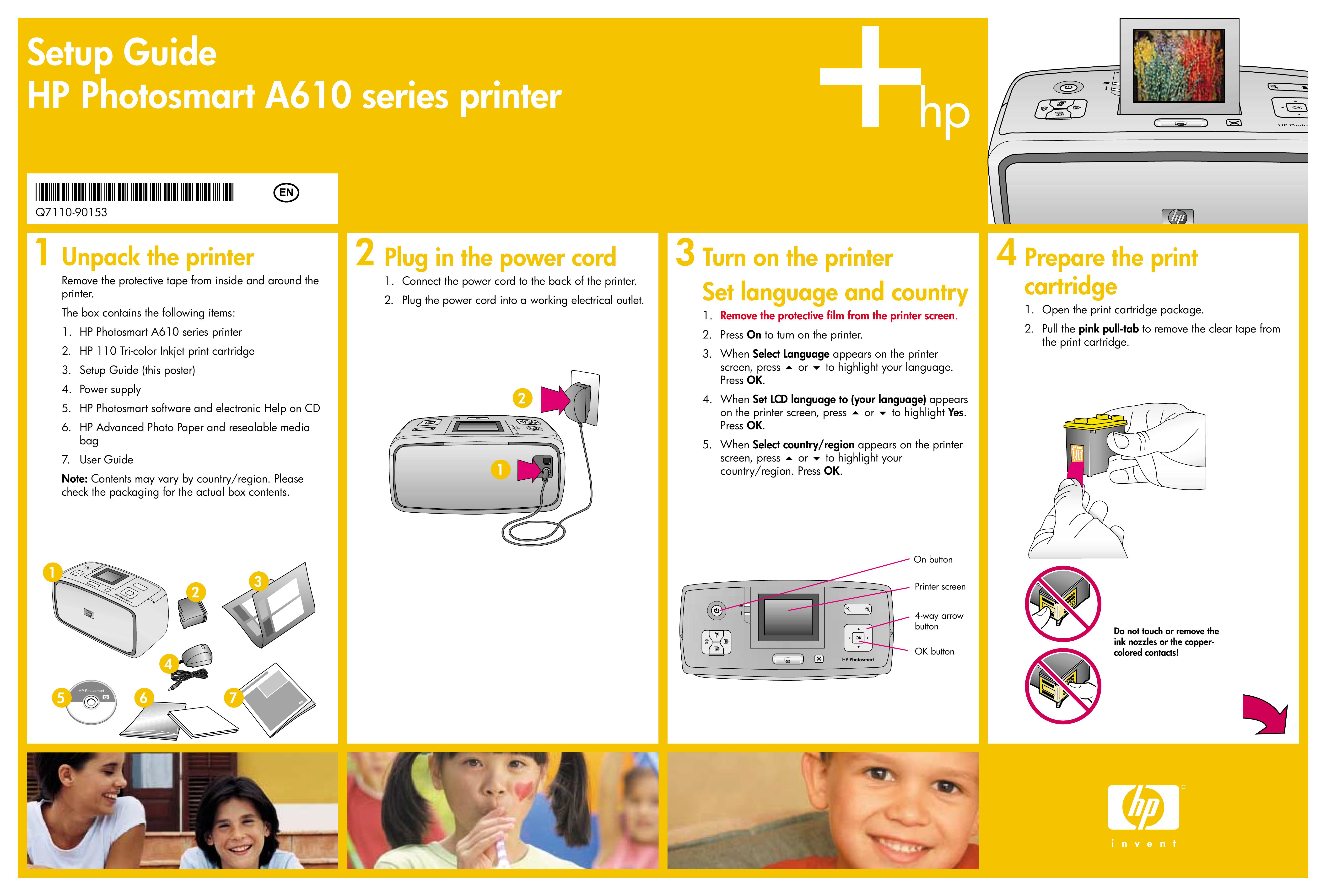 HP (Hewlett-Packard) A610 Photo Printer User Manual