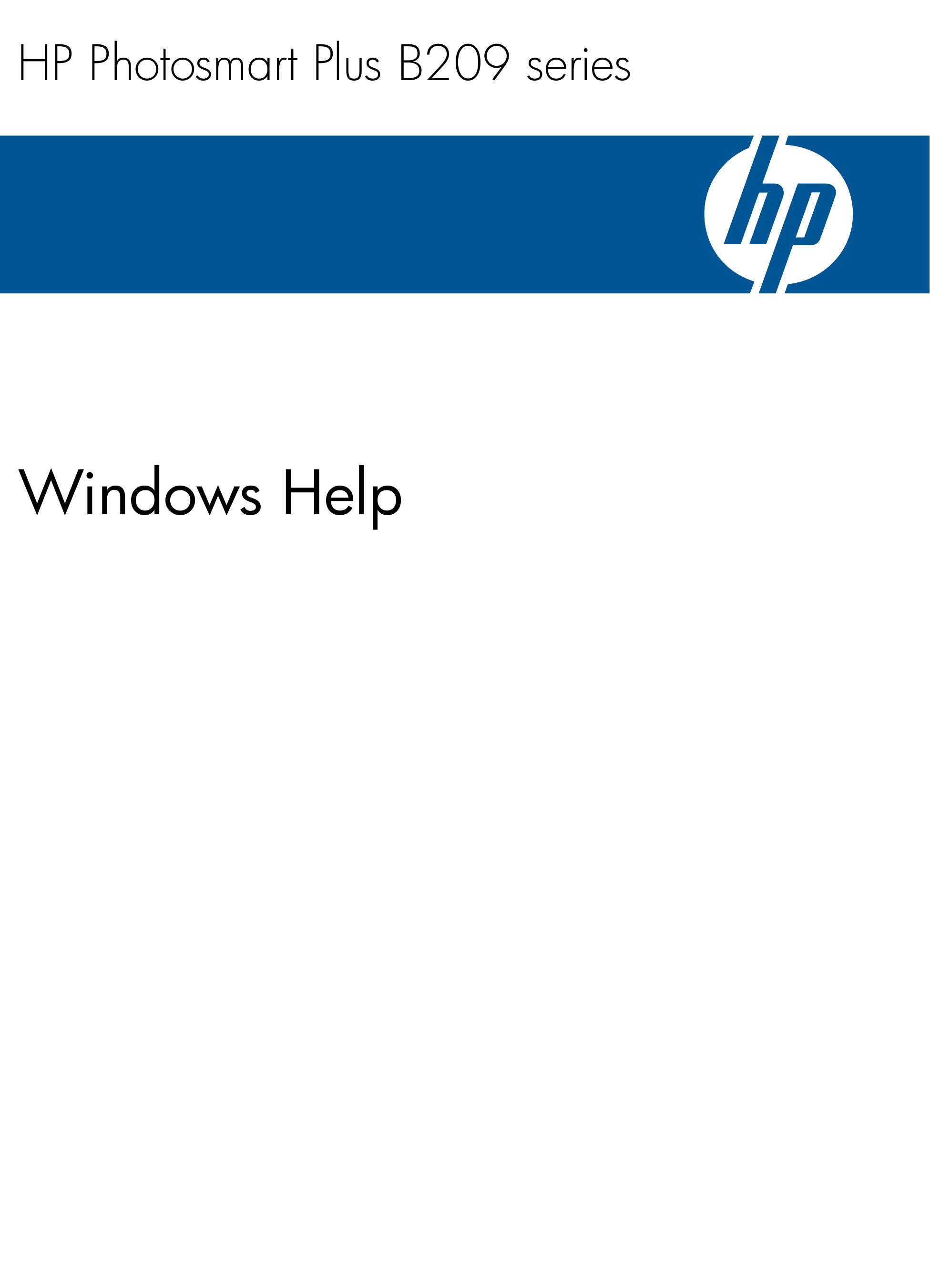 HP (Hewlett-Packard) B209 Photo Printer User Manual