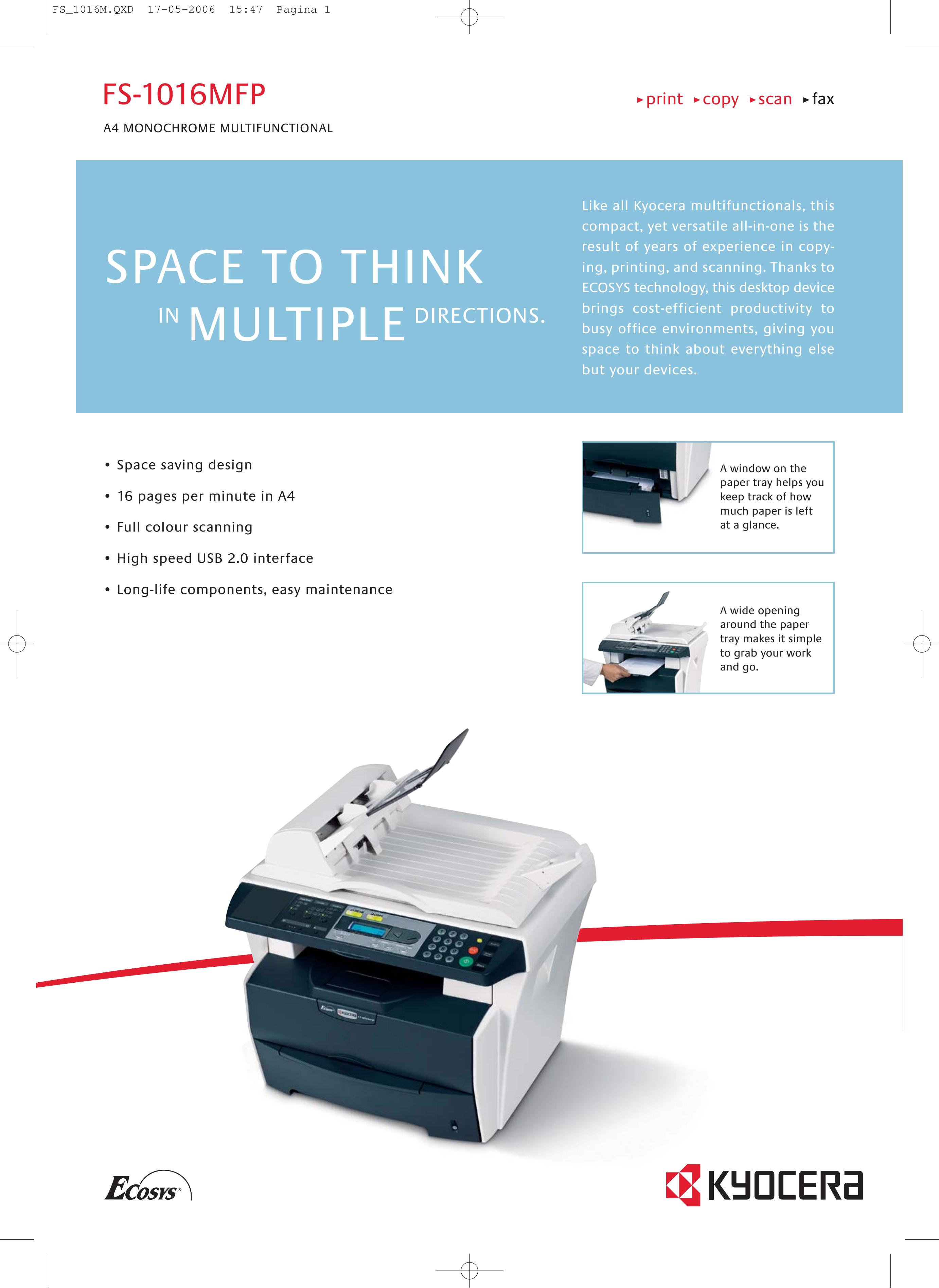 Kyocera FS-1016MFP Photo Printer User Manual