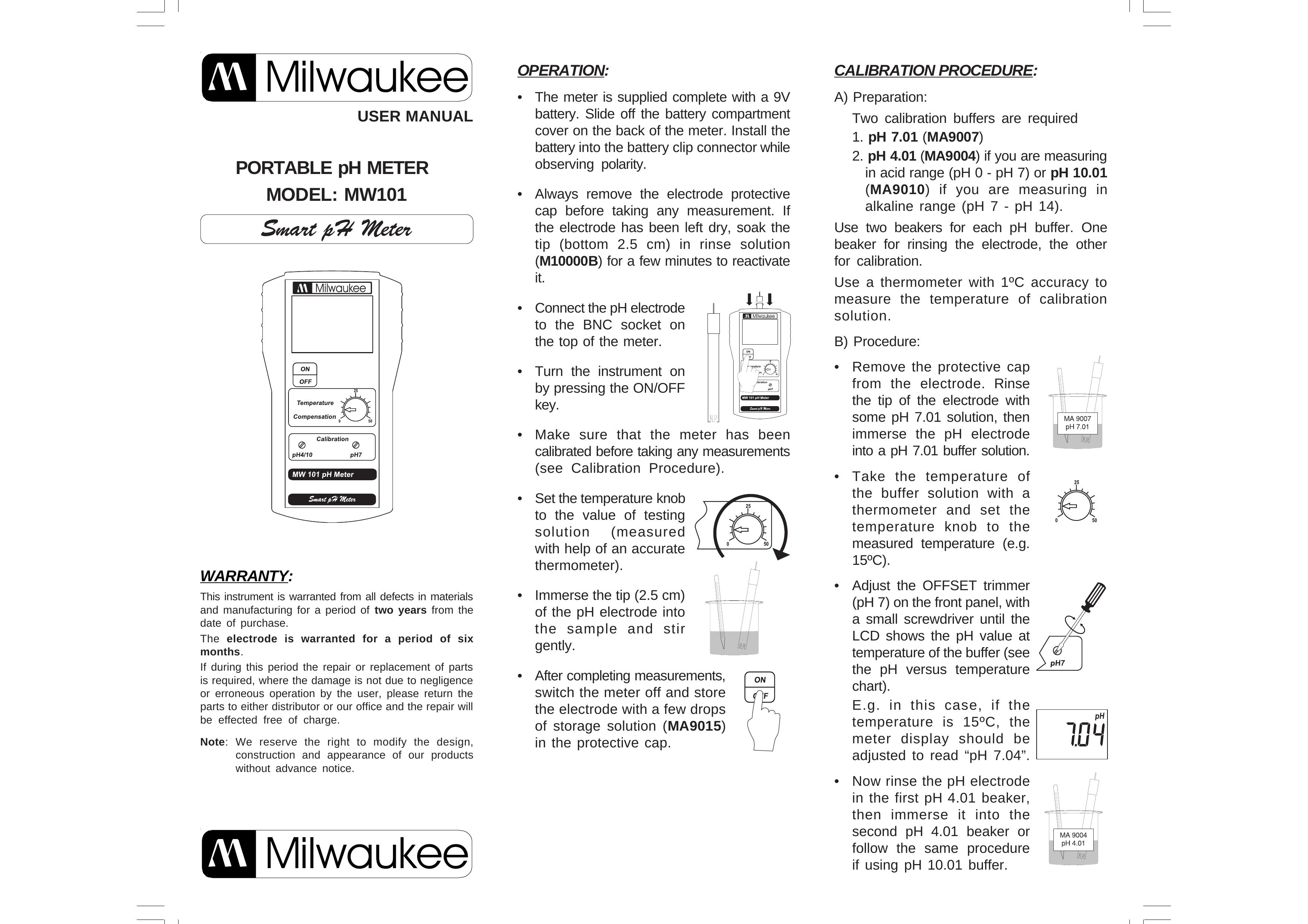 Milwaukee MW101 Photo Printer User Manual