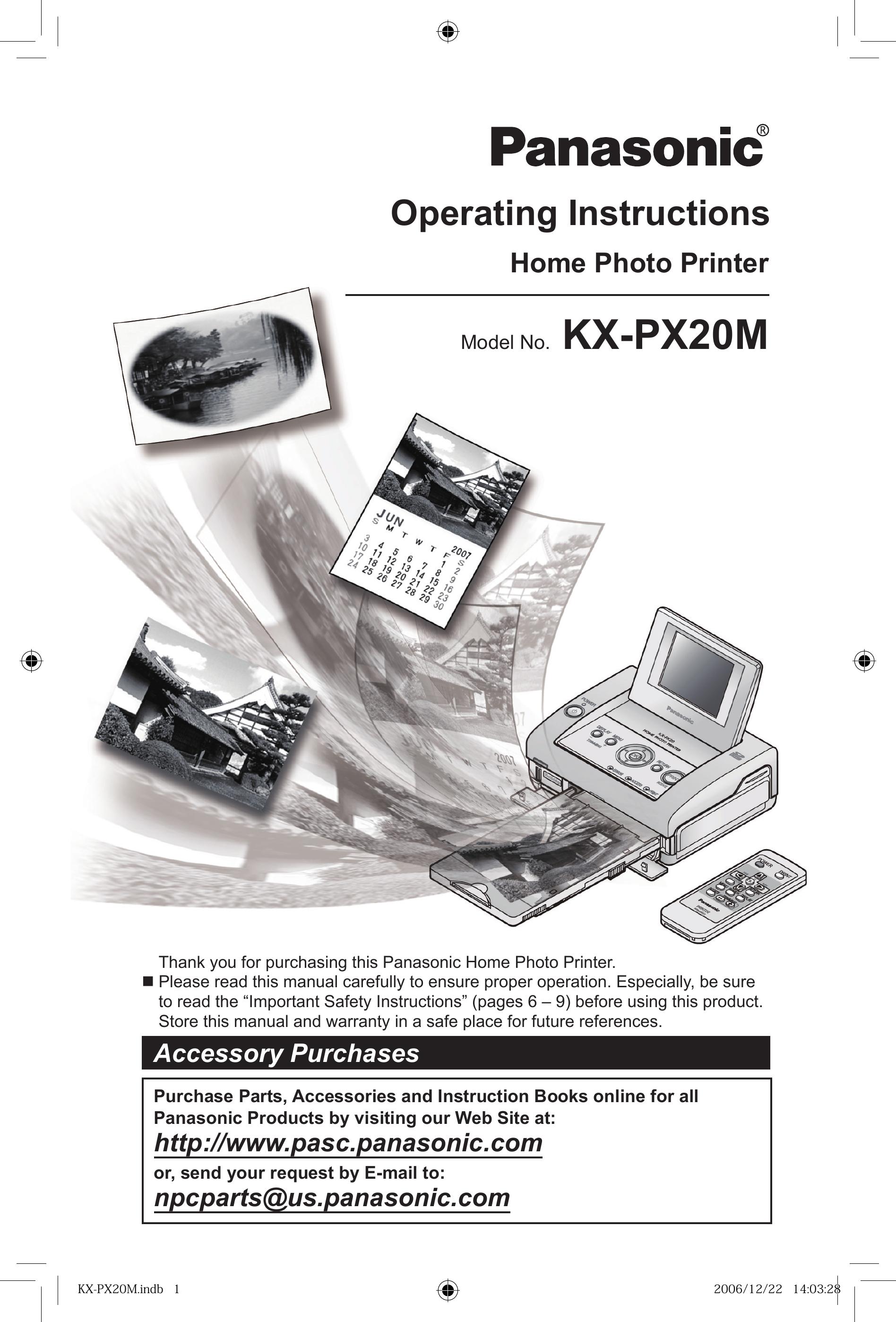 Panasonic KX-PX20M Photo Printer User Manual