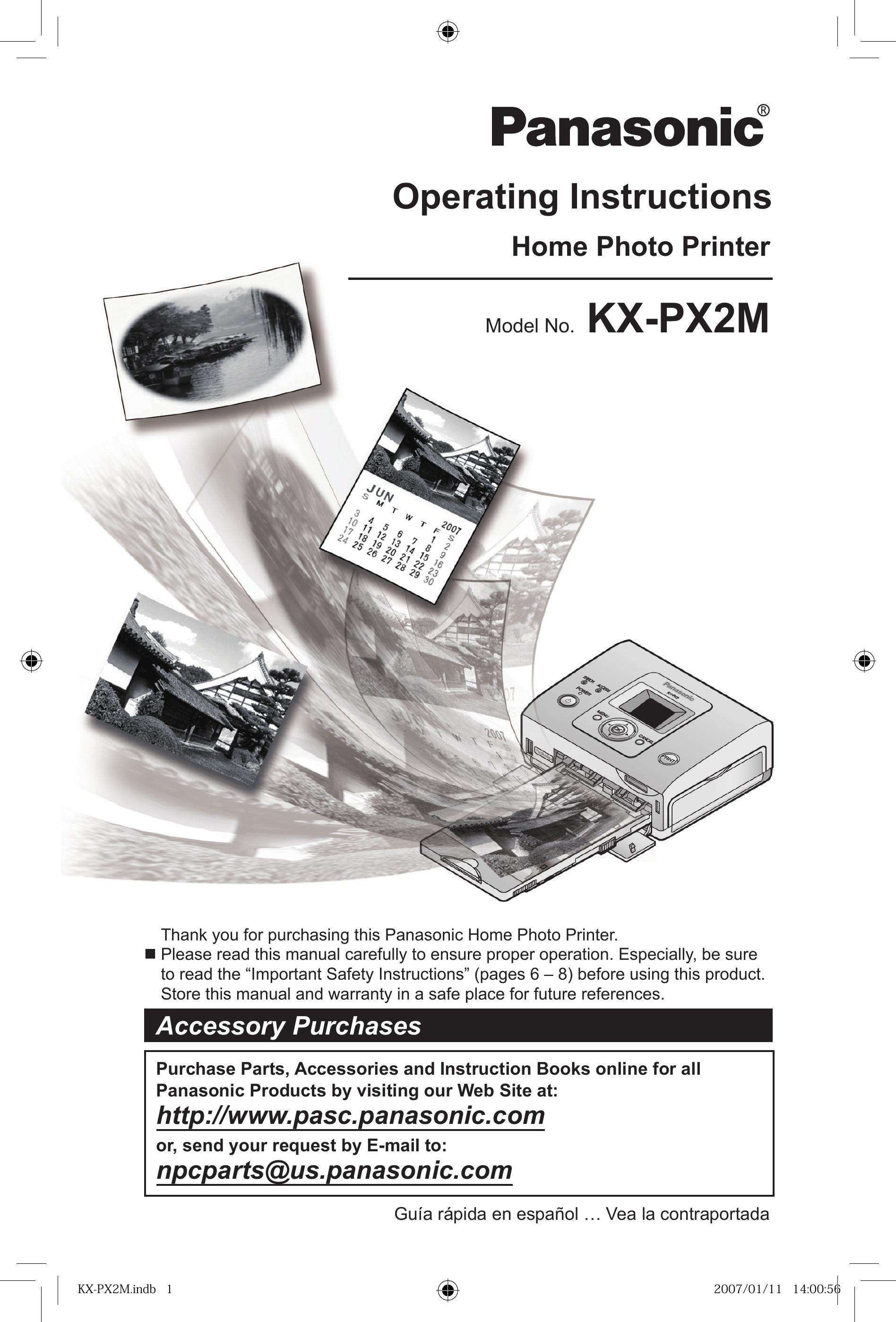 Panasonic KX-PX2M Photo Printer User Manual