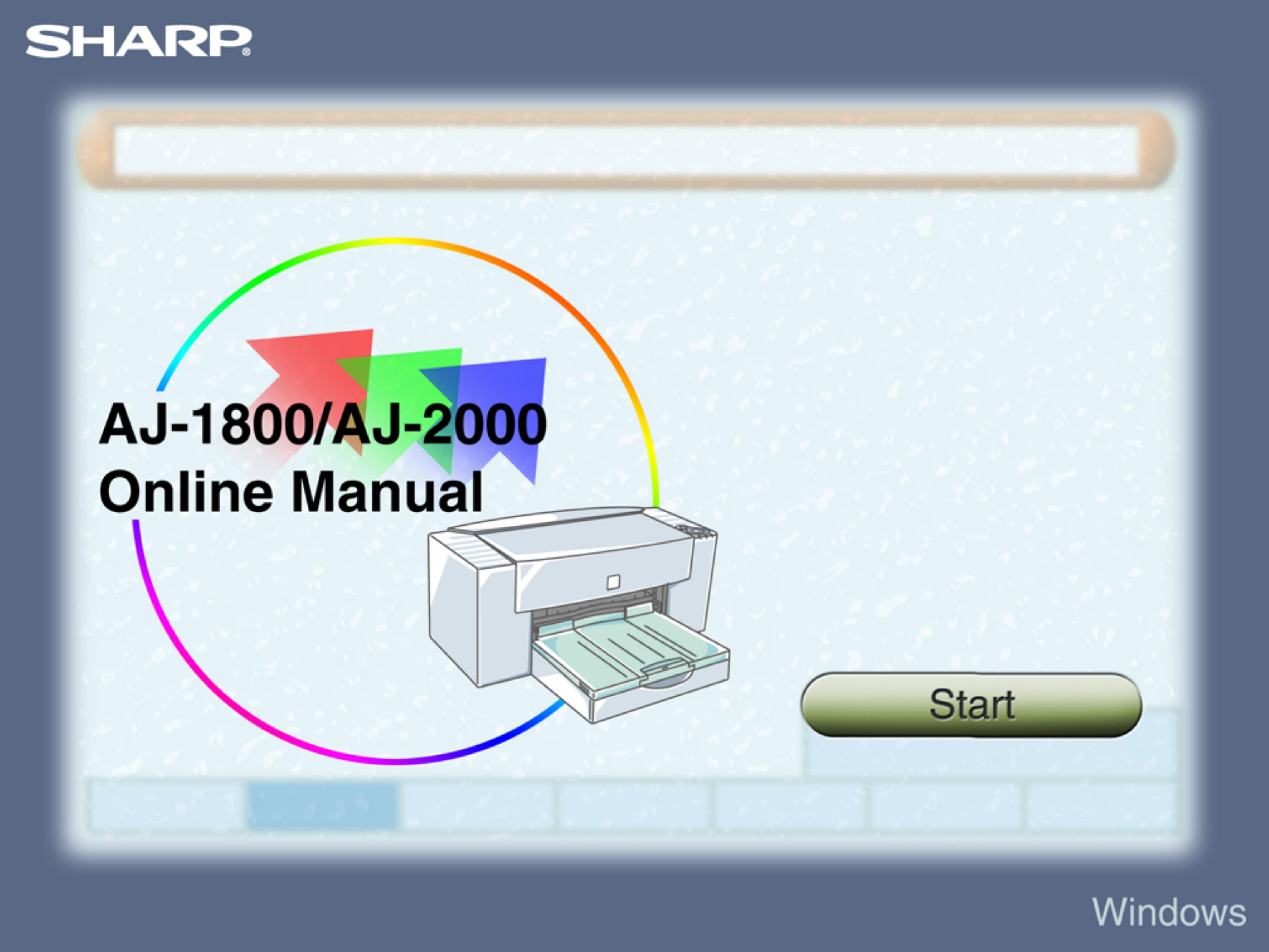 Sharp AJ-2000 Photo Printer User Manual