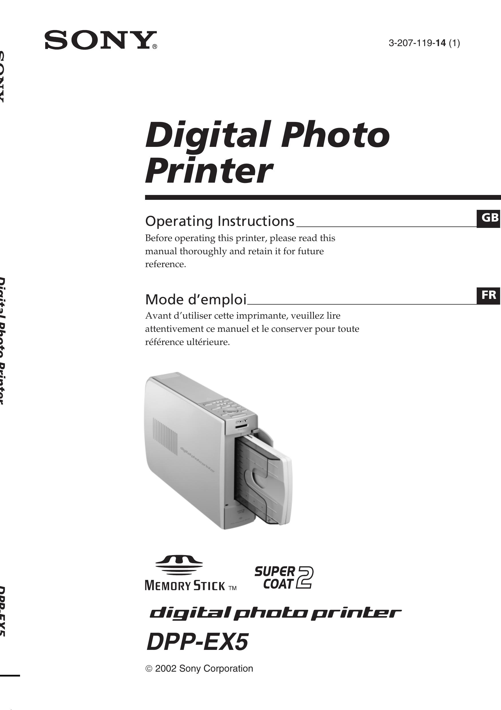 Sony DPP-EX5 Photo Printer User Manual