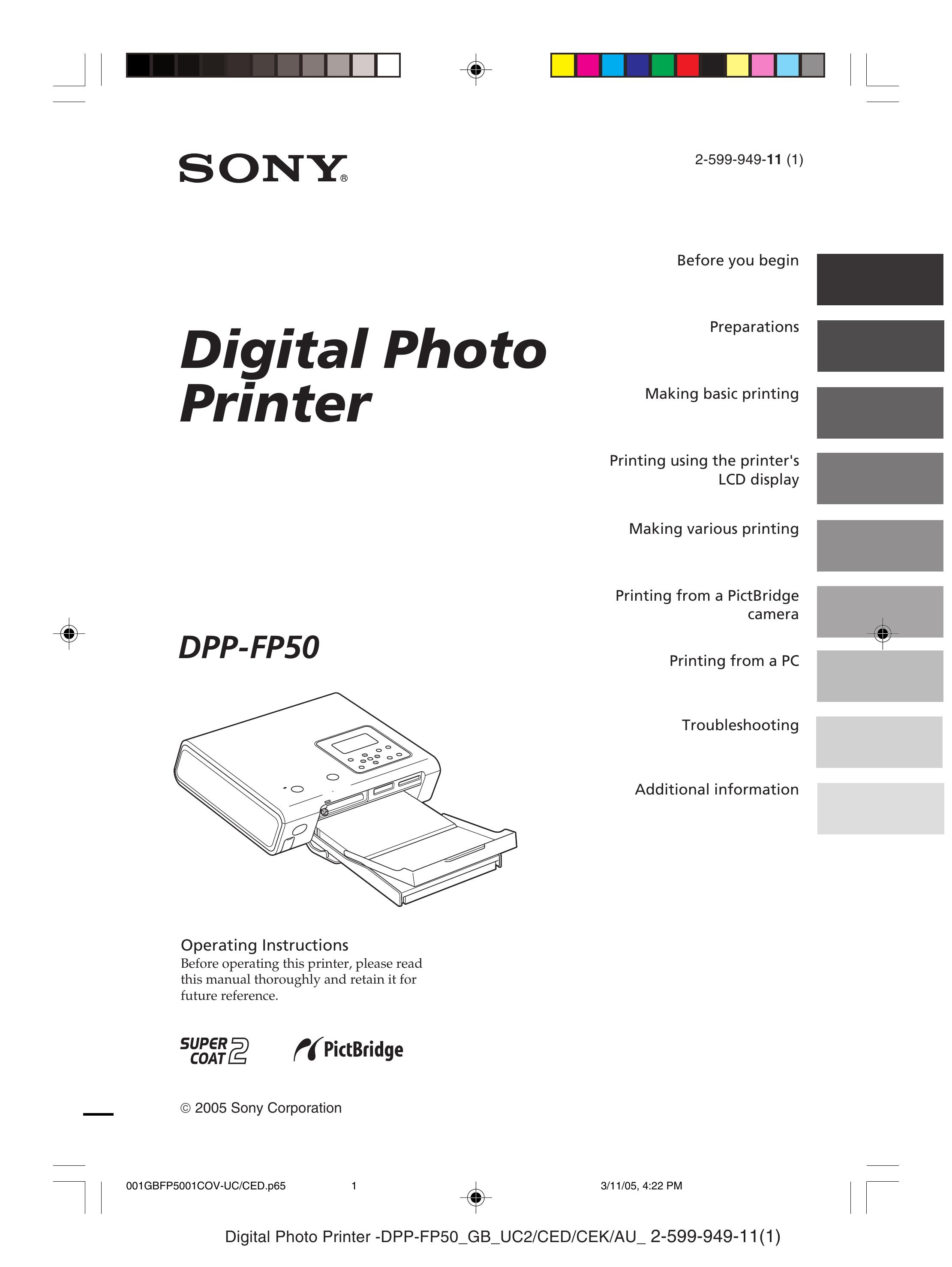 Sony DPP-FP50 Photo Printer User Manual